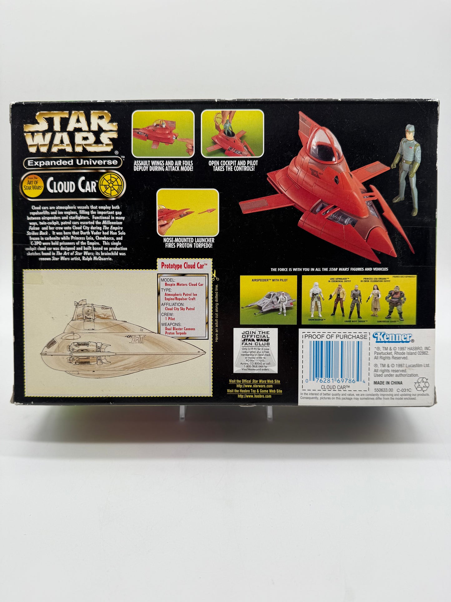 Hasbro 1997 Star Wars Expanded Universe Cloud Car With Exclusive Cloud Car Pilot!