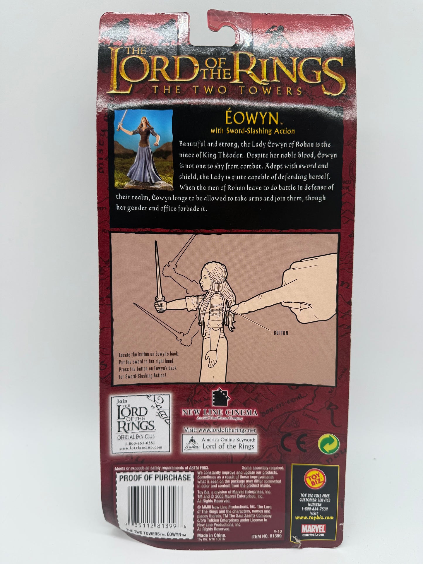 Toy Biz 2003 The Lord Of The Rings The Two Towers Eowyn (With Sword-Slashing Action)