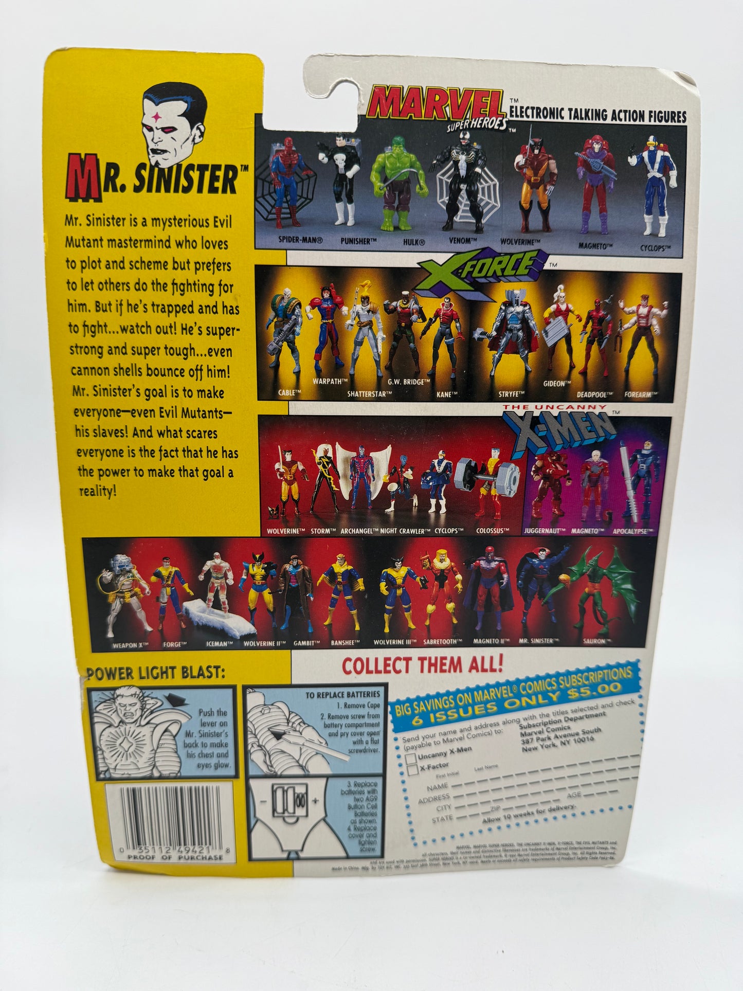 The Evil Mutants X-Men Mr.Sinister 1992 Marvel