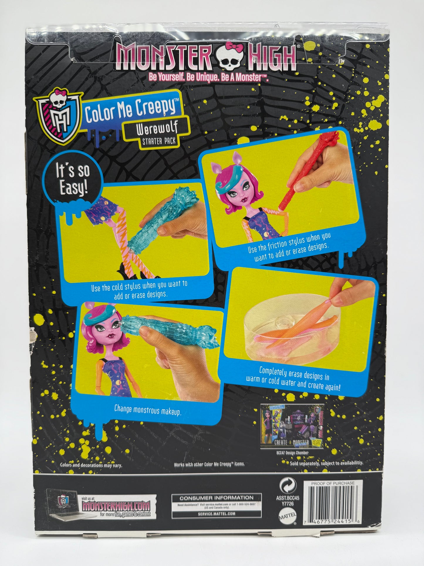 Mattel 2016 Monster High Frankie Create-A-Monster Color me Creepy Werewolf