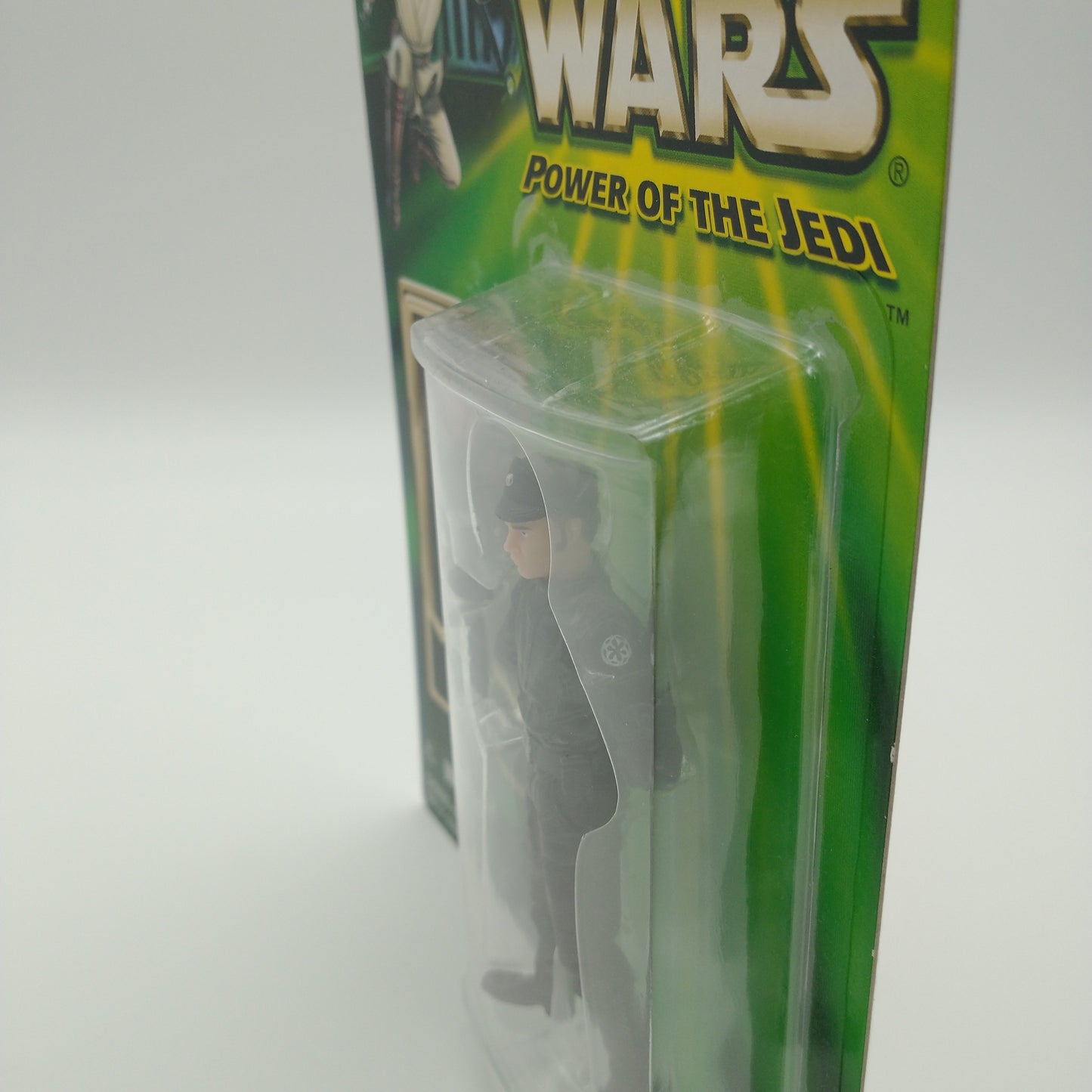 A picture of the left side of the cart and bubble. The action figure is inside.