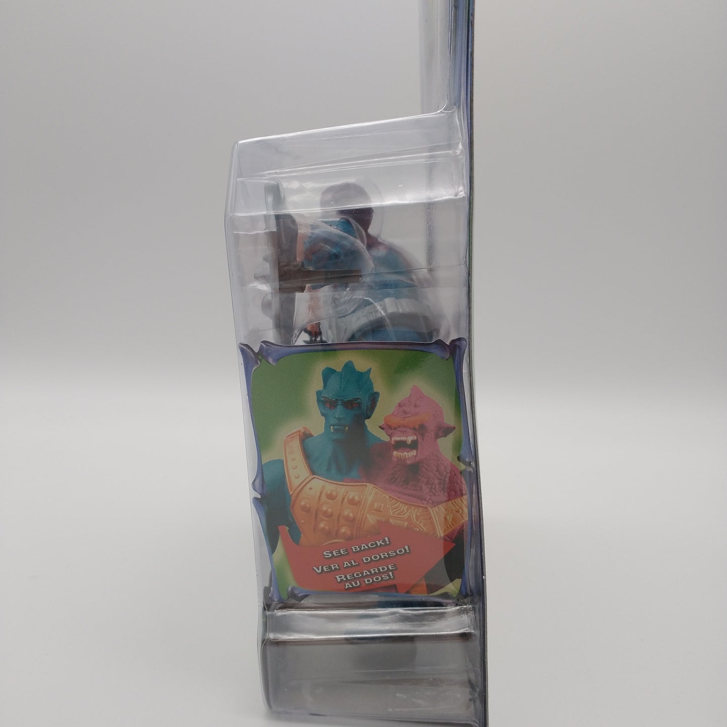 A picture of the left side of the cart and bubble. The action figure is inside.