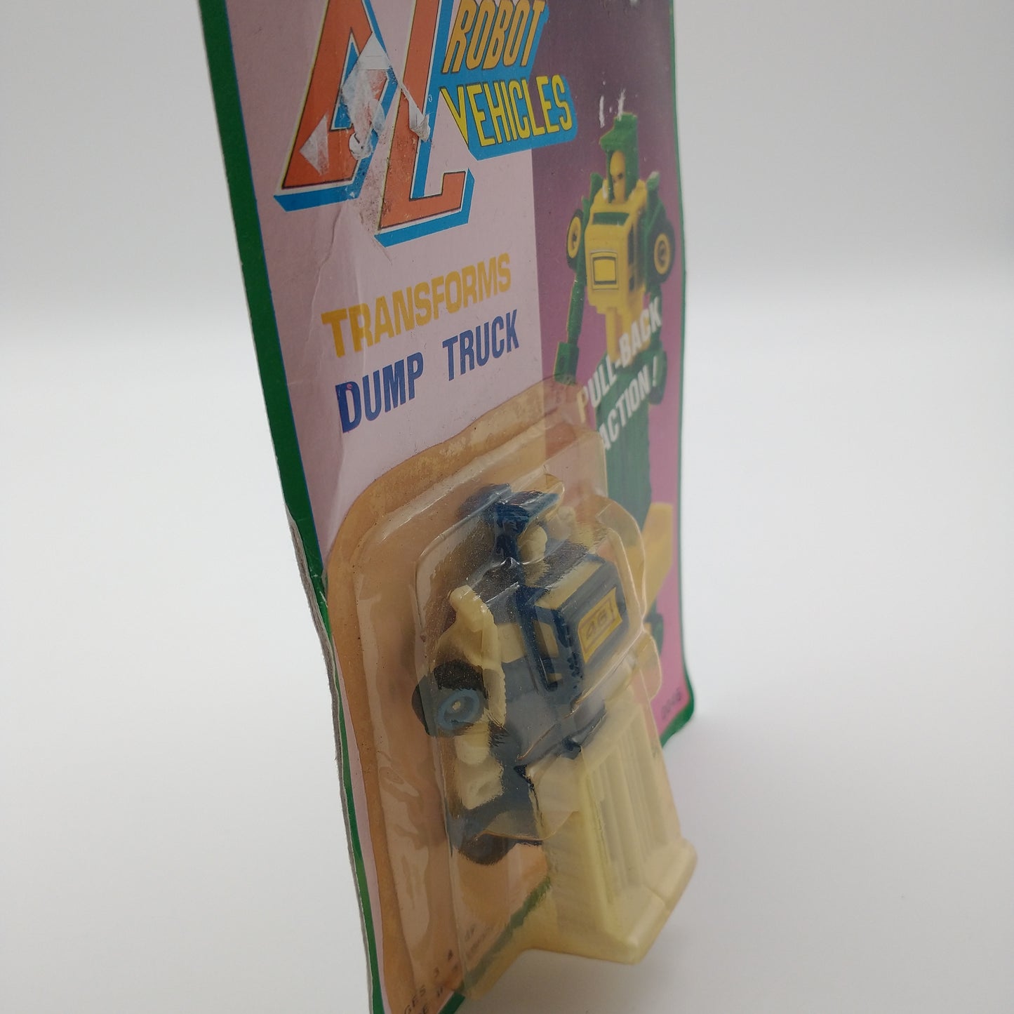A picture of the left side of the card and bubble. The action figure is inside.