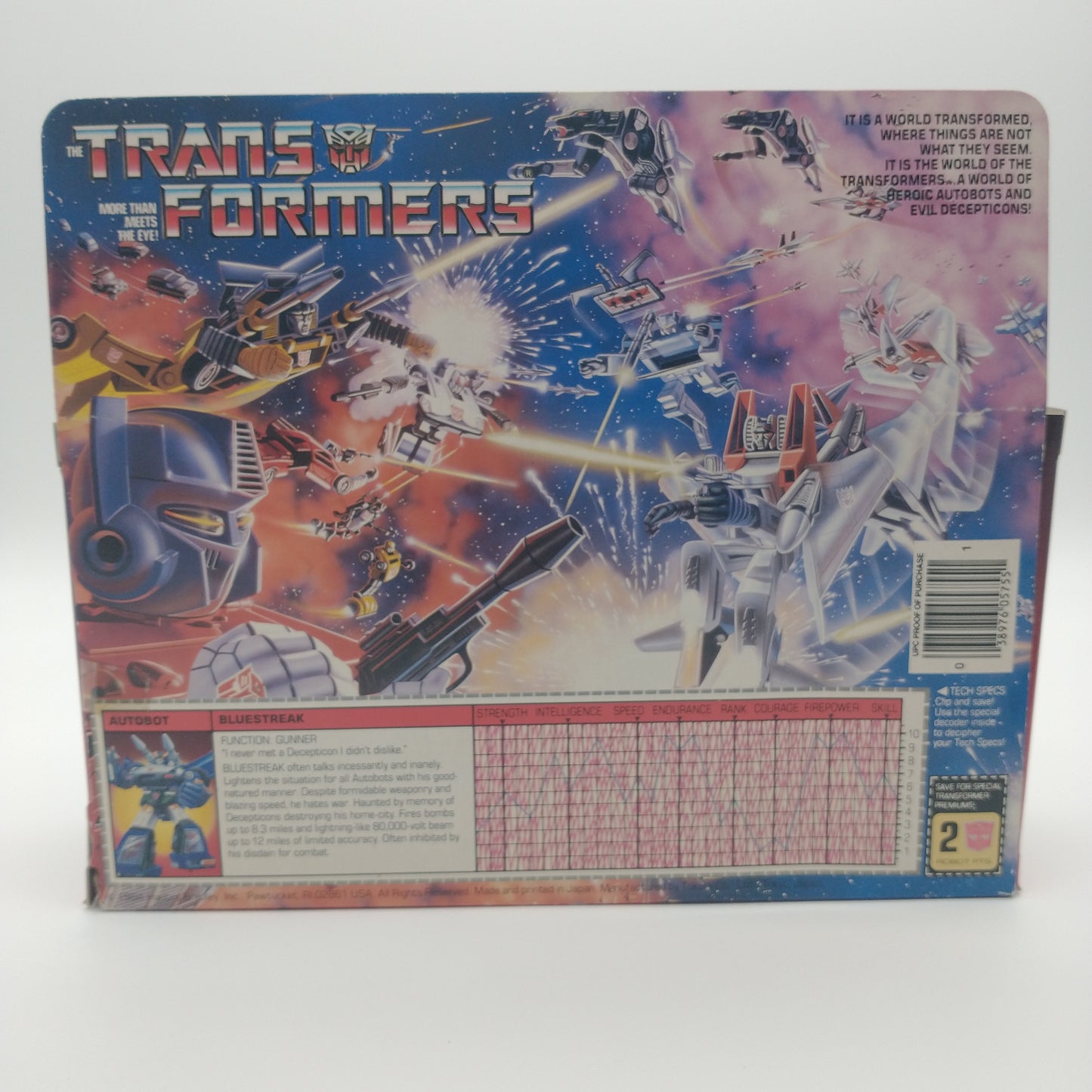 The back of the card featuring images of the different characters in the series.