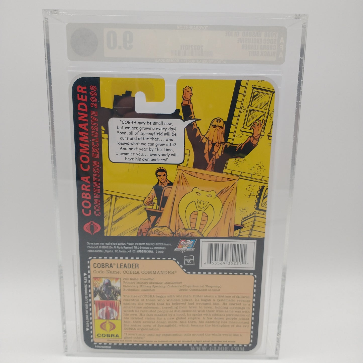 G.I Joe Cobra Leader San Diego Comic Con Exclusive 2008 GRADED