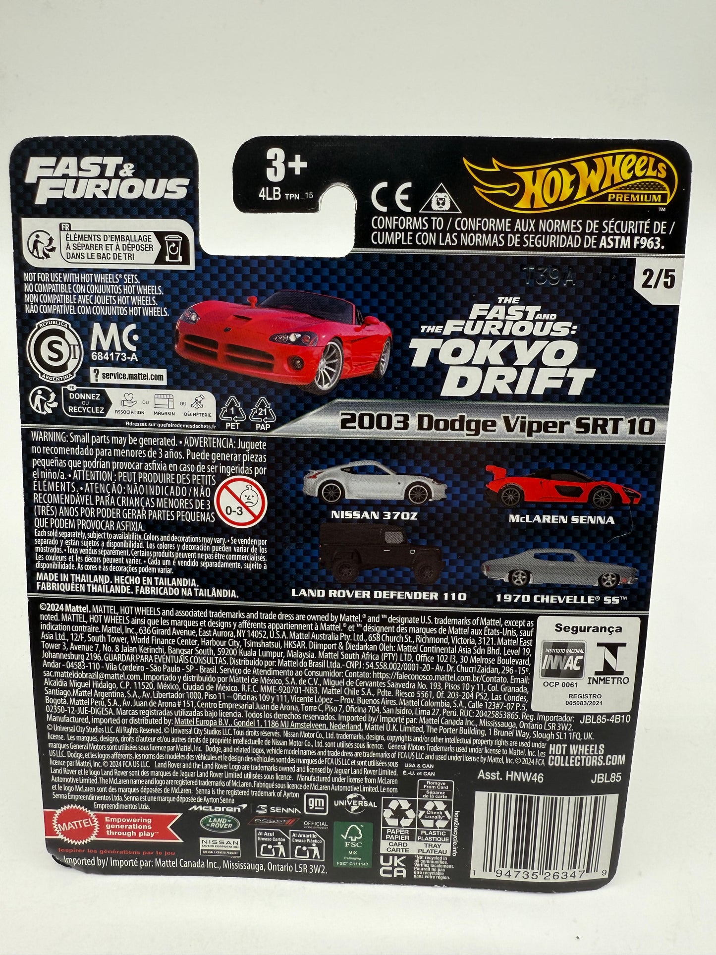 Hot Wheels Fast and Furious 2003 Dodge Viper SRT 10 2024