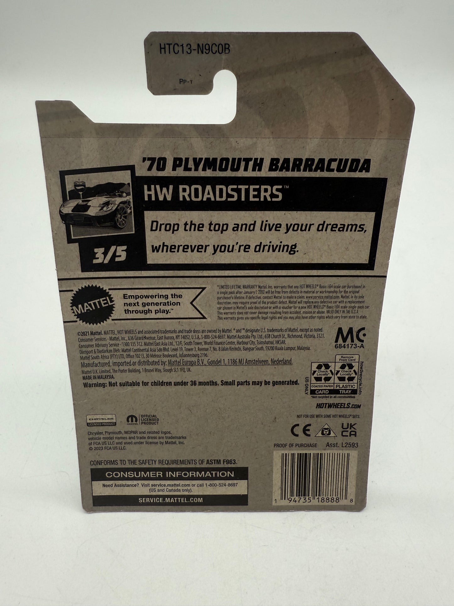Hot Wheels '70 Plymouth Barracuda 2021 Mattel