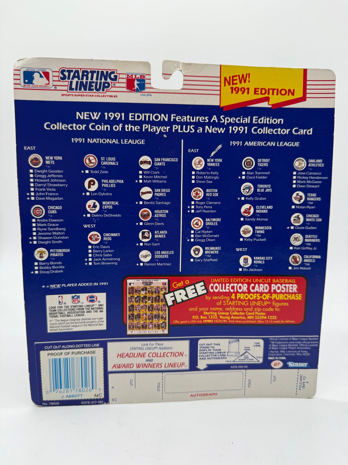 Starting Lineup Jim Abbott 1991 Kenner