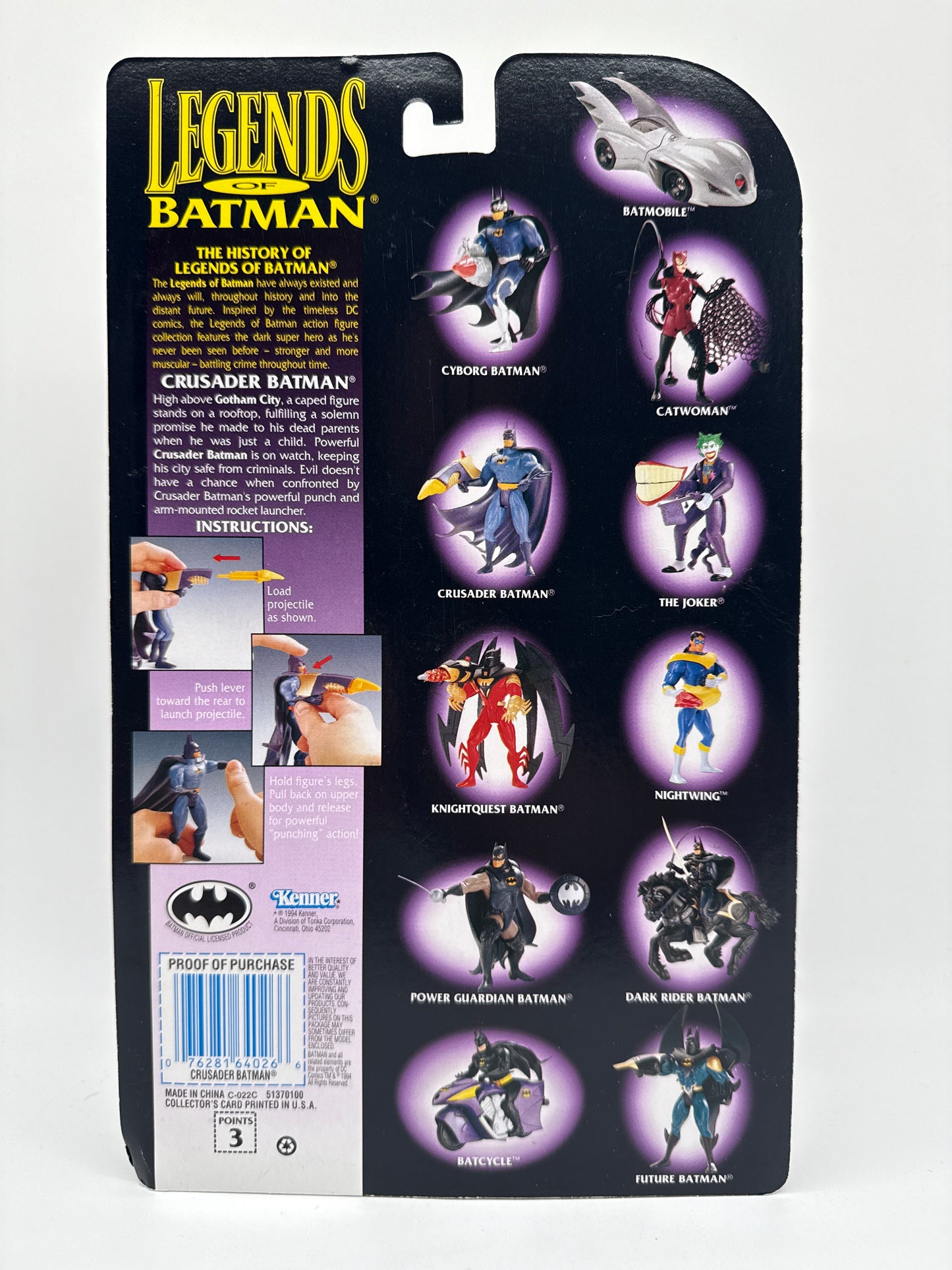 Kenner 1994 Legends of Batman Crusader Batman
