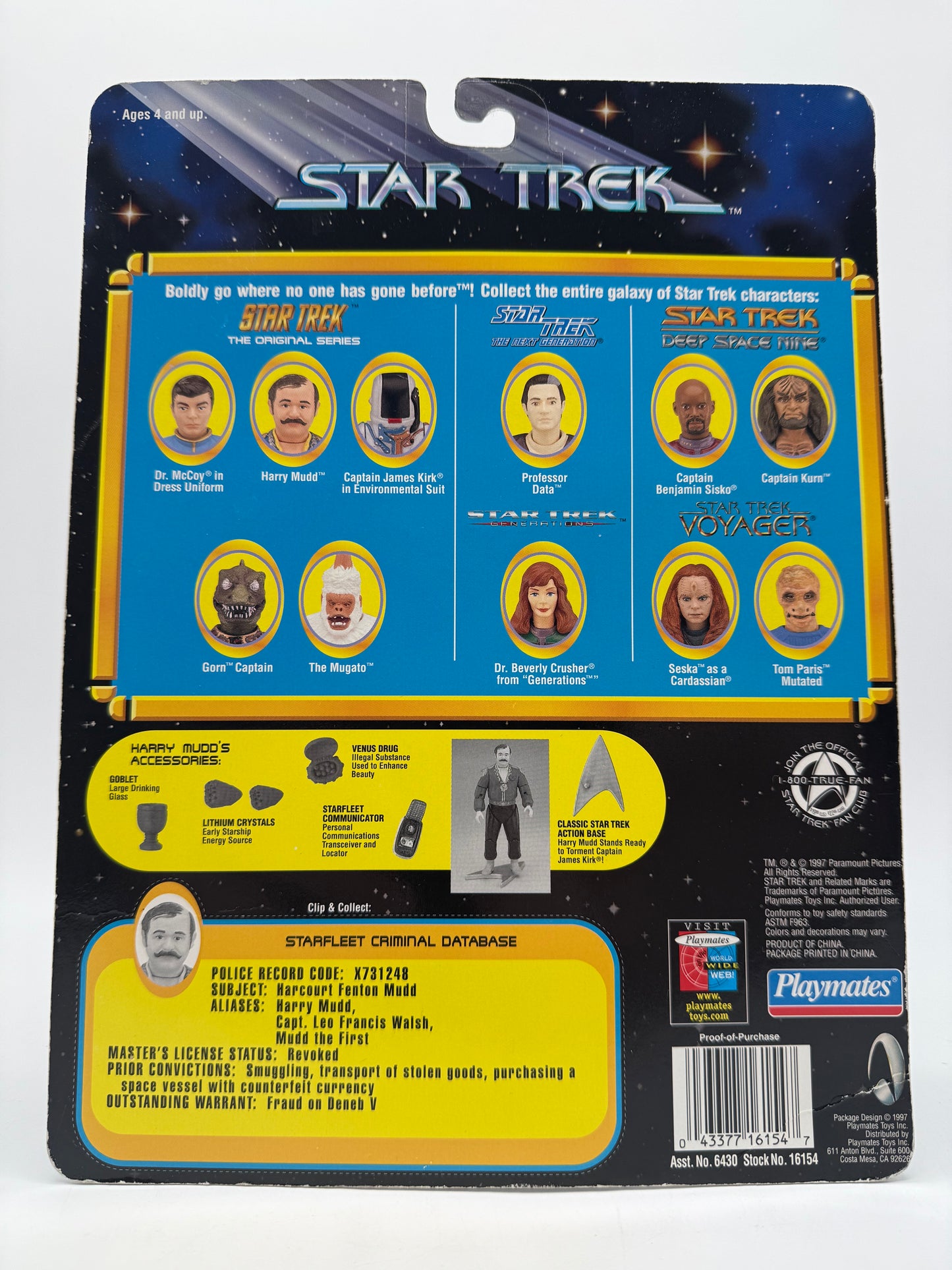 Star Trek Harry Mudd 1997 Playmates