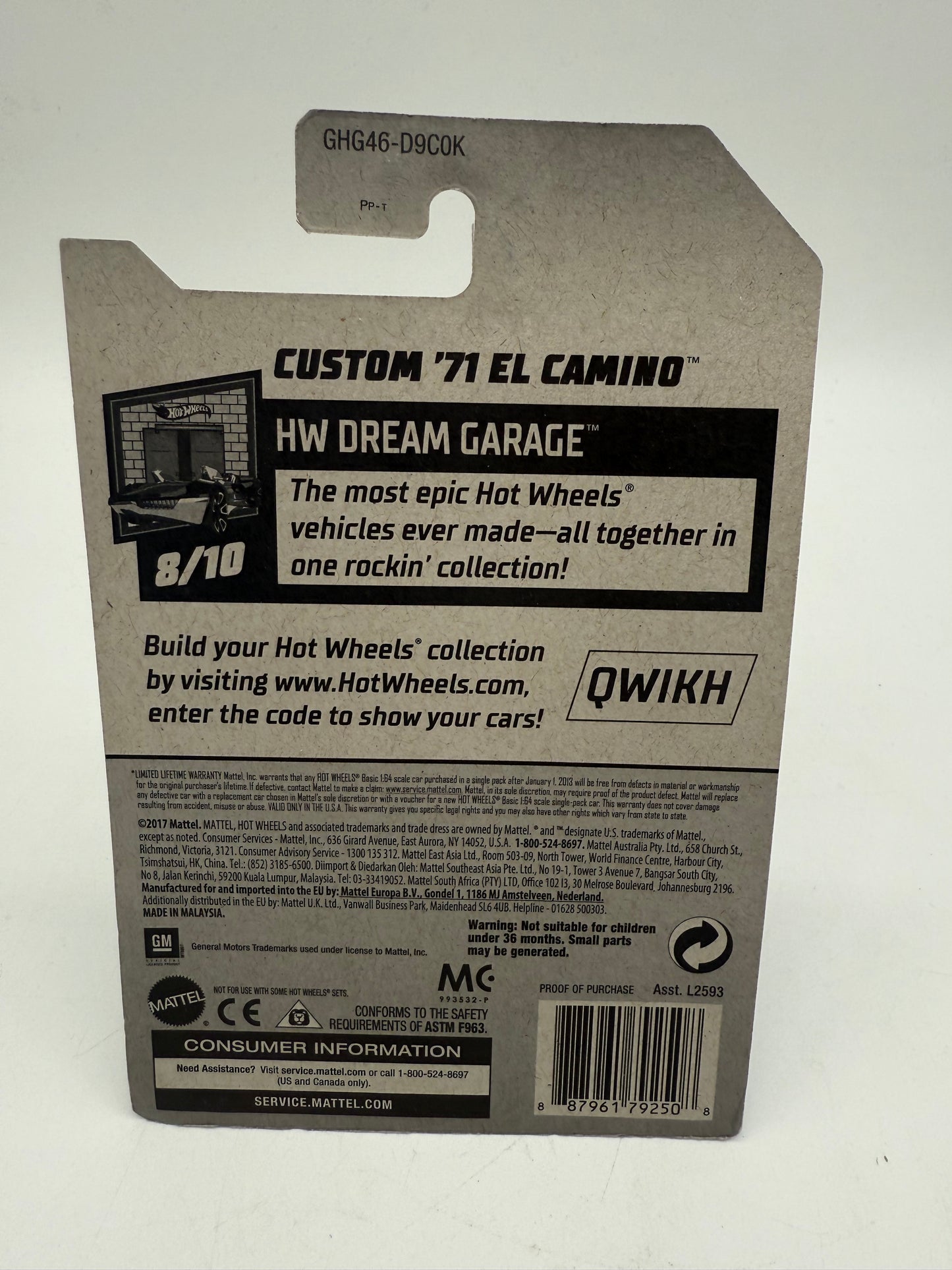 Hot Wheels ZAMAC Custom '71 EL Camino 2017 Mattel