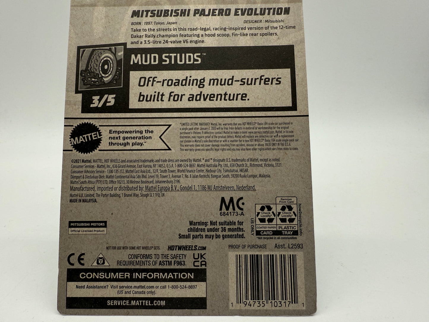 Hot Wheels Mitsubishi Pajero Evolution 2021 Mattel