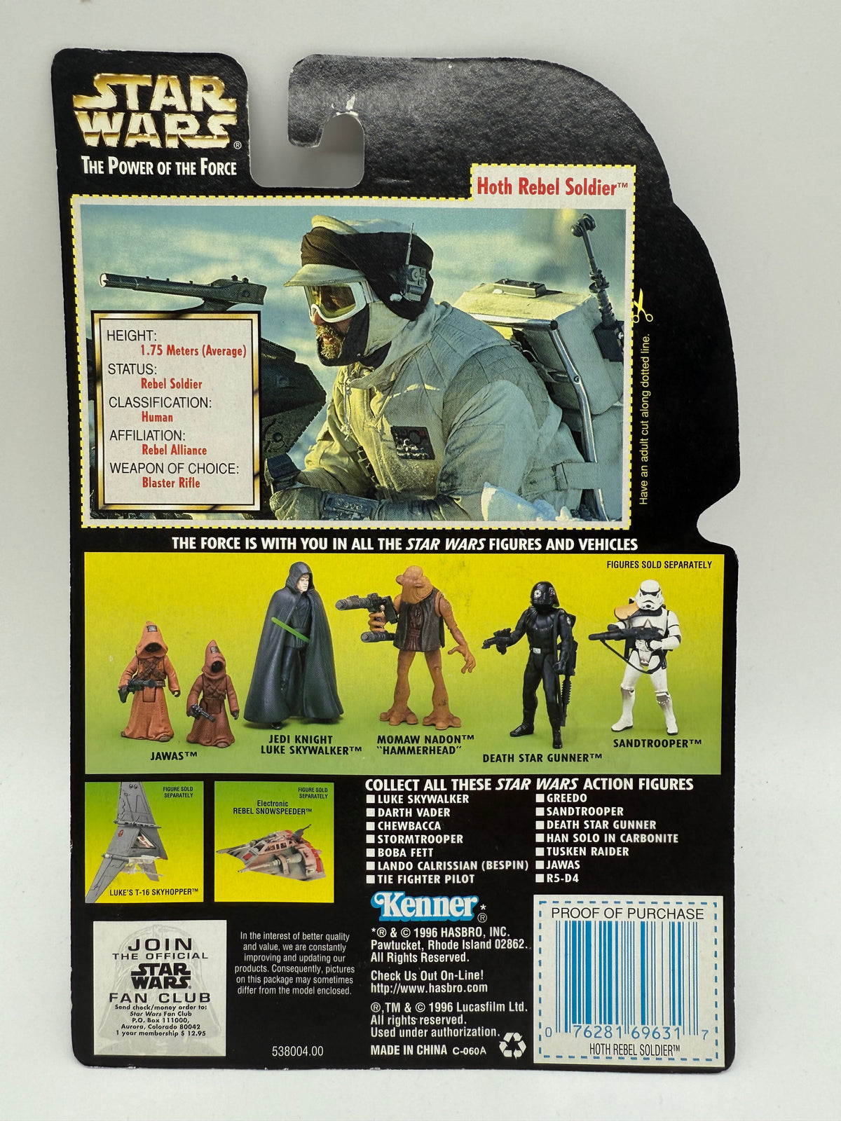 Kenner 1997 Star Wars The Power of The Force Hoth Rebel Soldier, photo 4 of 4