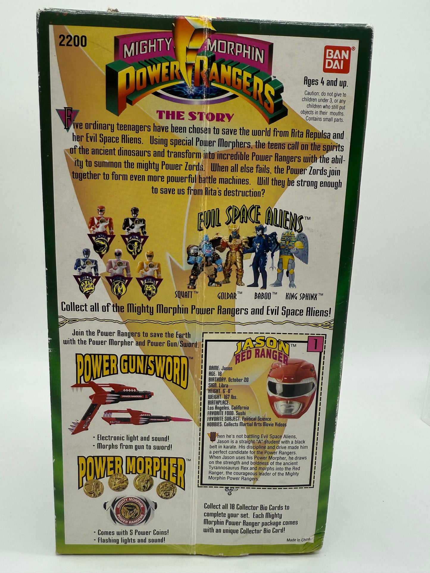 Mighty Morphin Power Rangers Jason Red Ranger 1993 Bandai