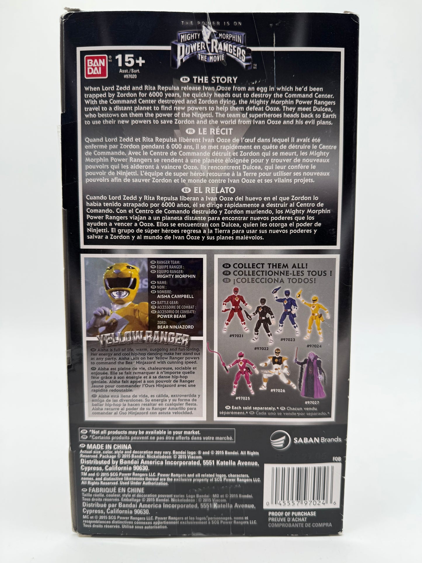 Might Morphin Power Rangers The Movie Yellow Ranger 2016 Bandai