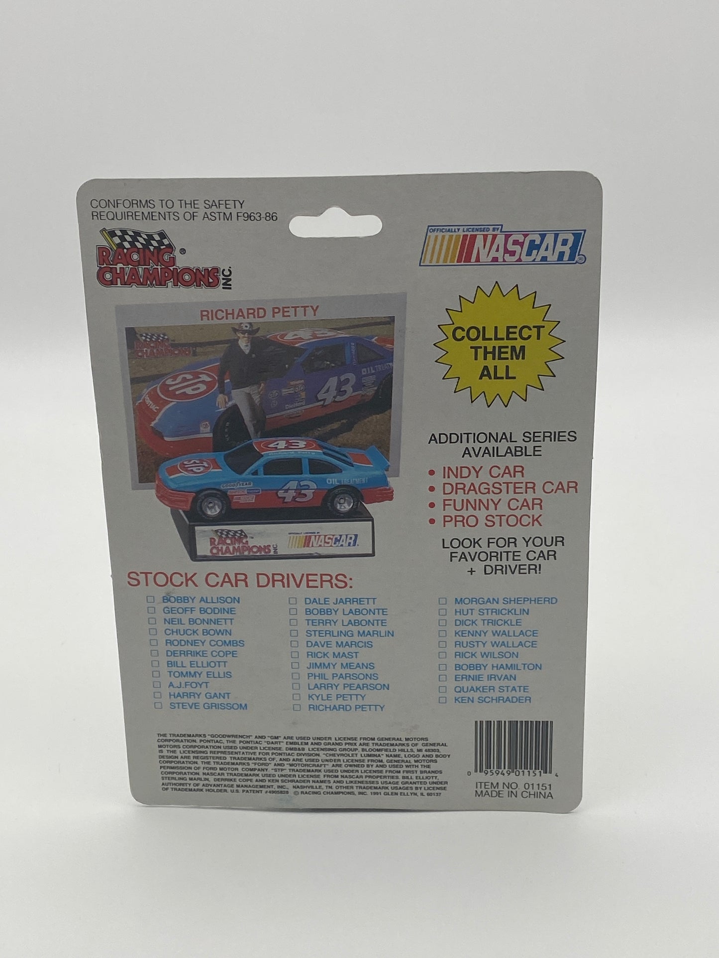 Racing Champions Nascar Stock Car 1991 Bill Elliot #9 Melling 1:64 Die-Cast Car