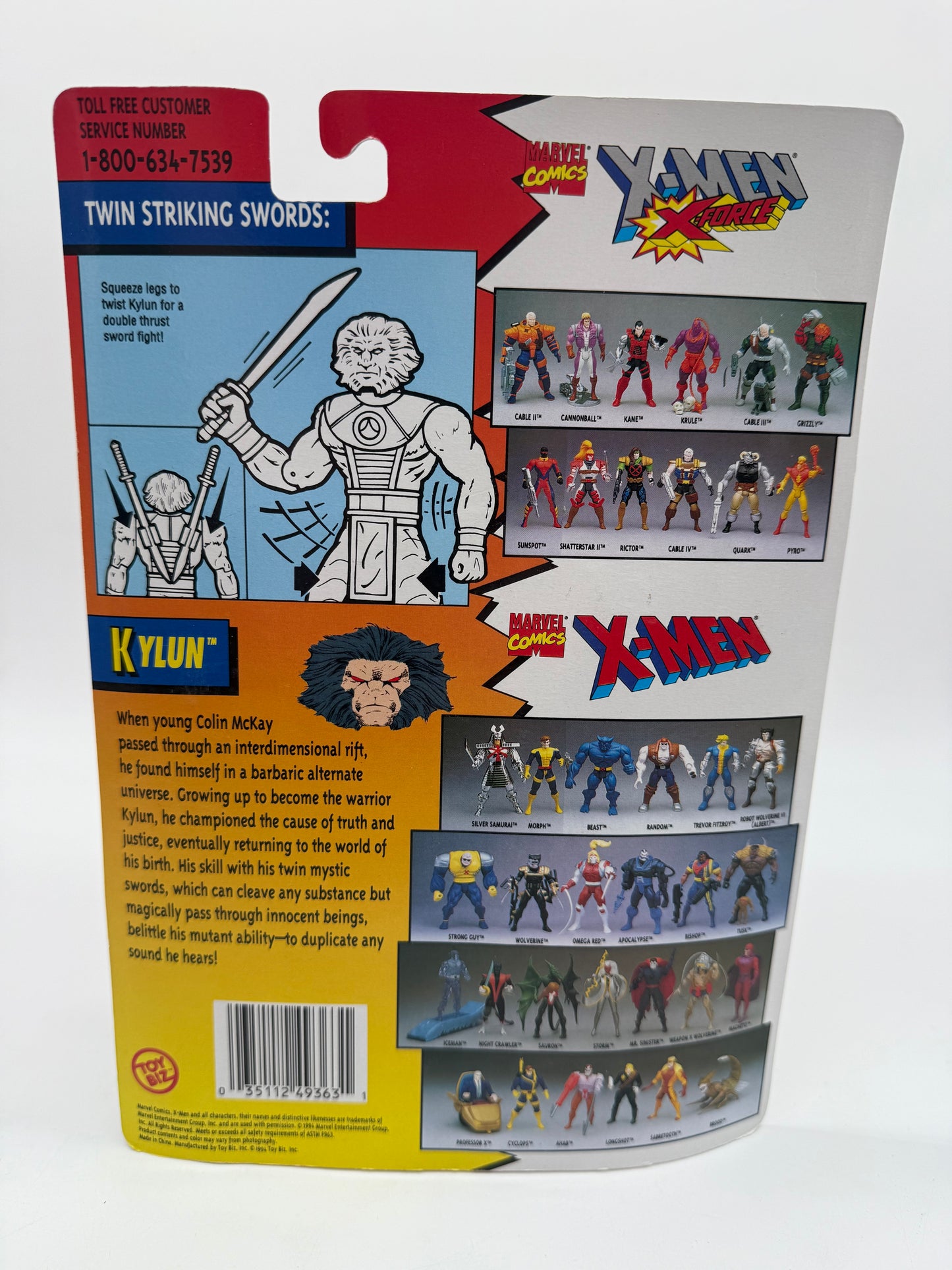 The Original Mutant Super Heroes X-Men Kylun 1994 Toy Biz