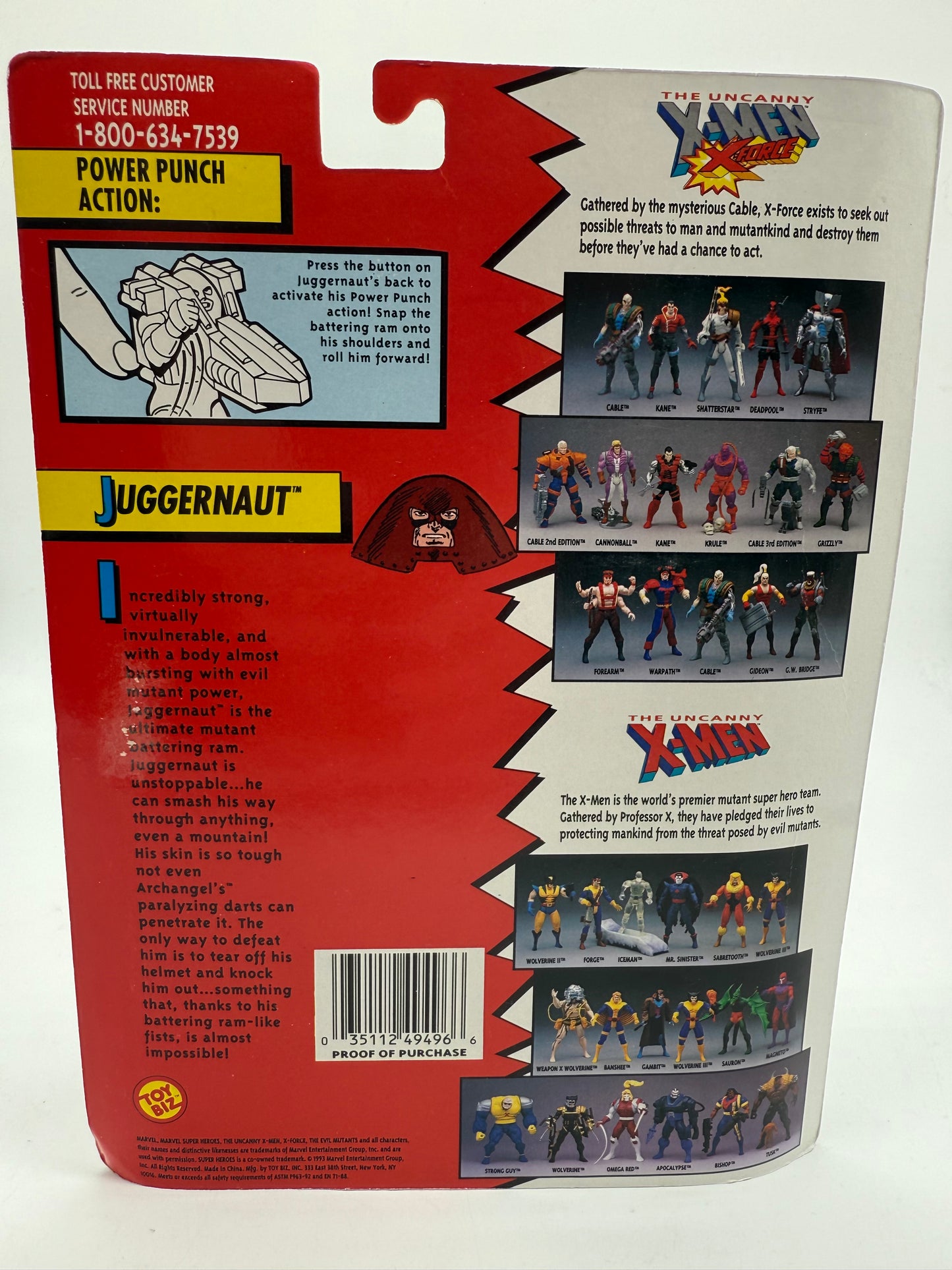 The Uncanny X-Men The Evil Mutants Juggernaut 1993 Toy Biz