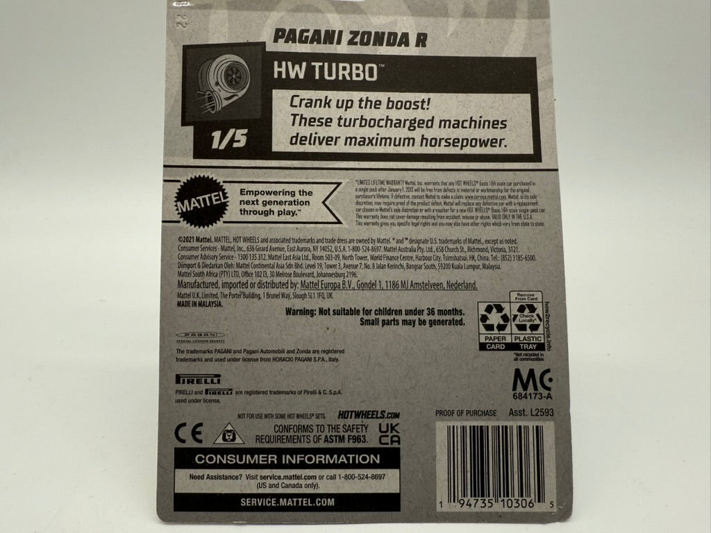 Hot Wheels Pagani Zonda R 2021 Mattel
