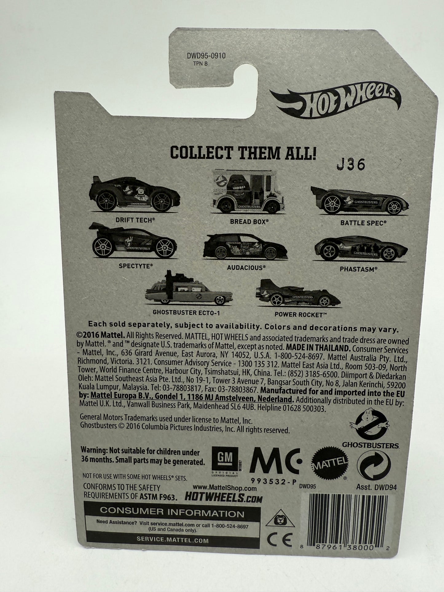 Hot Wheels Ghostbusters Drift Tech 2016 Mattel