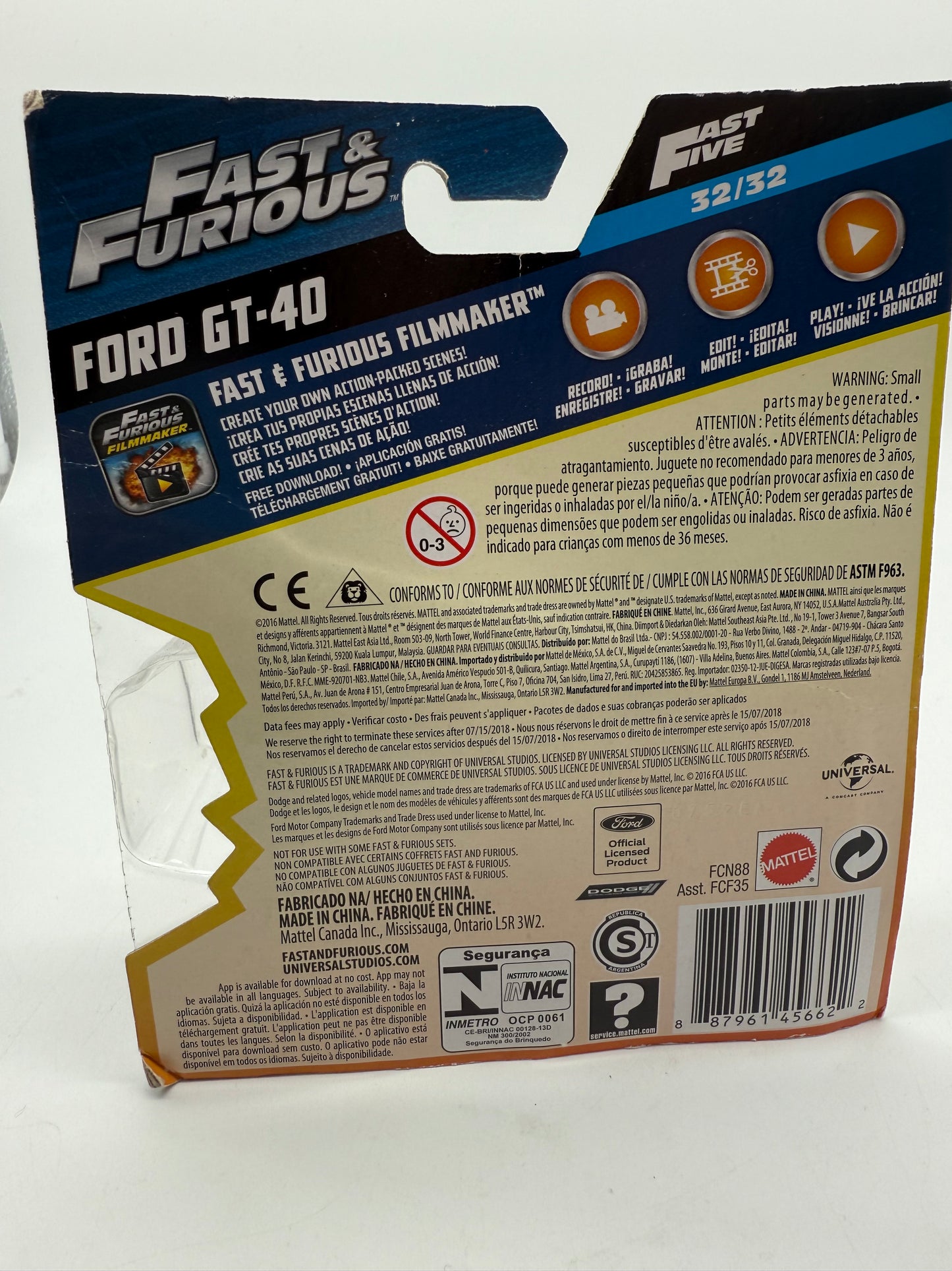Hot Wheels Fast and Furious Ford GT-40 2016 Mattel