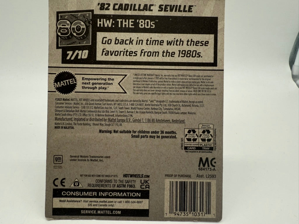 Hot Wheels 1982 Cadillac Seville 2021 Mattel (Blue)