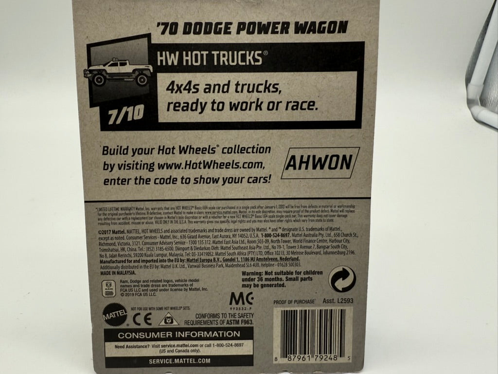 Hot Wheels 1970 Dodge Power Wagon 2017 Mattel