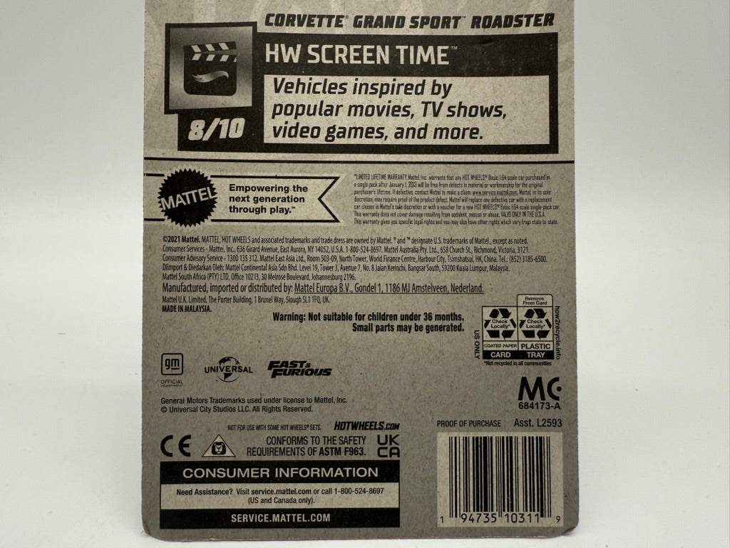 Hot Wheels Corvette Grand Sport Roadster (Silver)