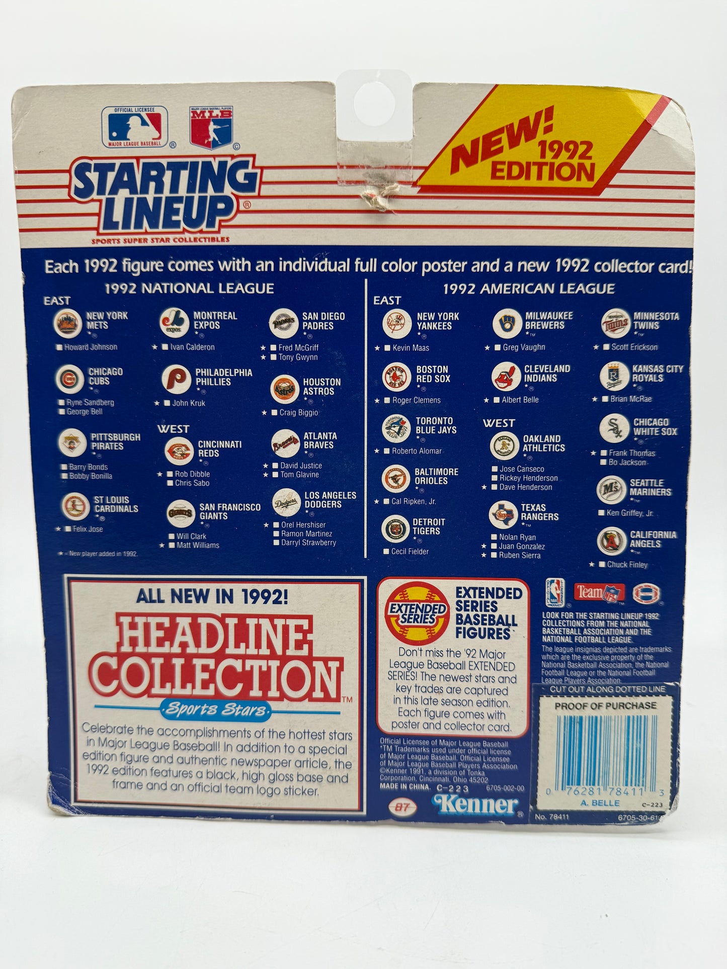 MLB Starting Lineup Albert Belle 1991 Kenner