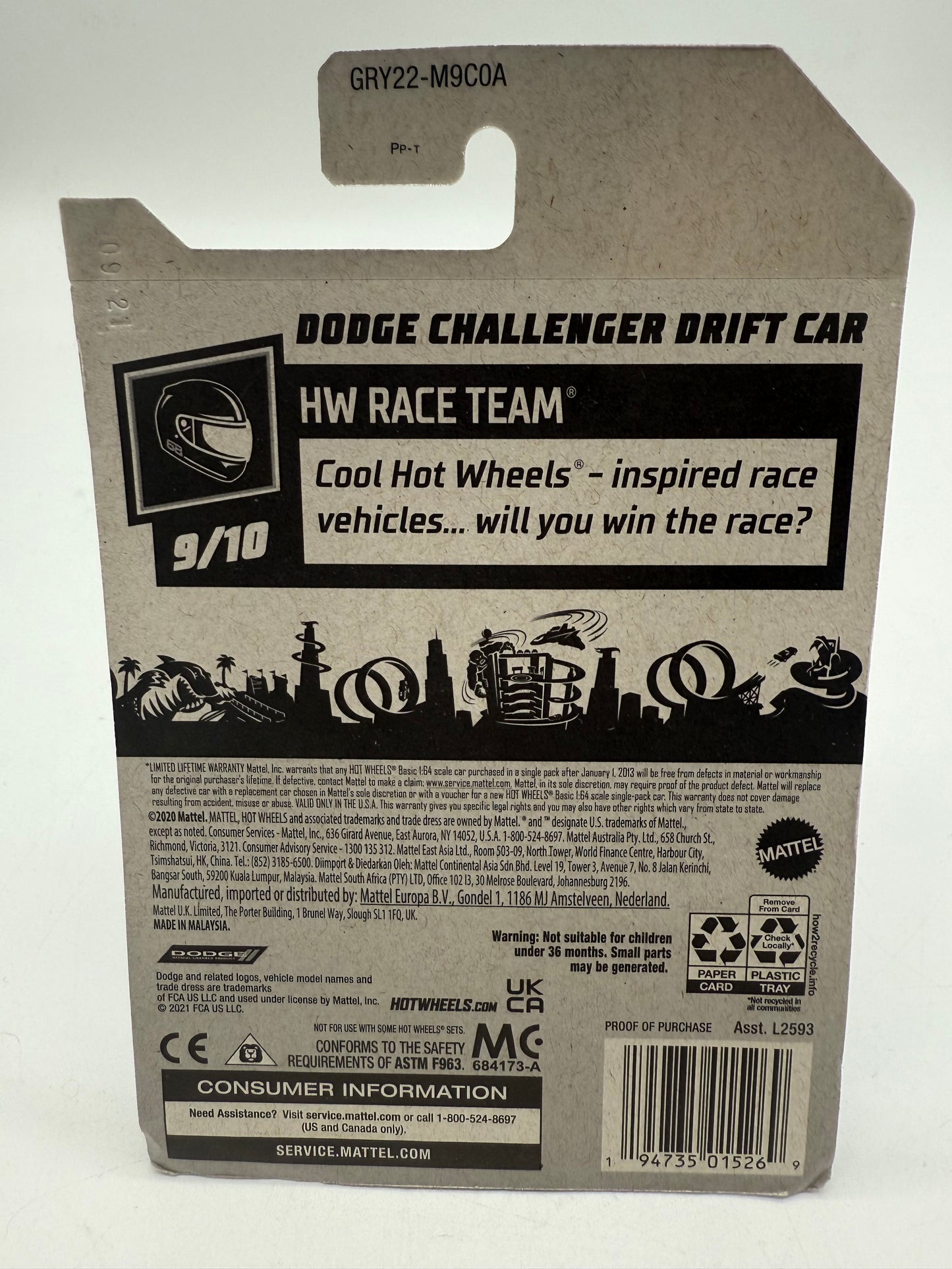 Hot Wheels Dodge Challenger Drift Car 2020 Mattel