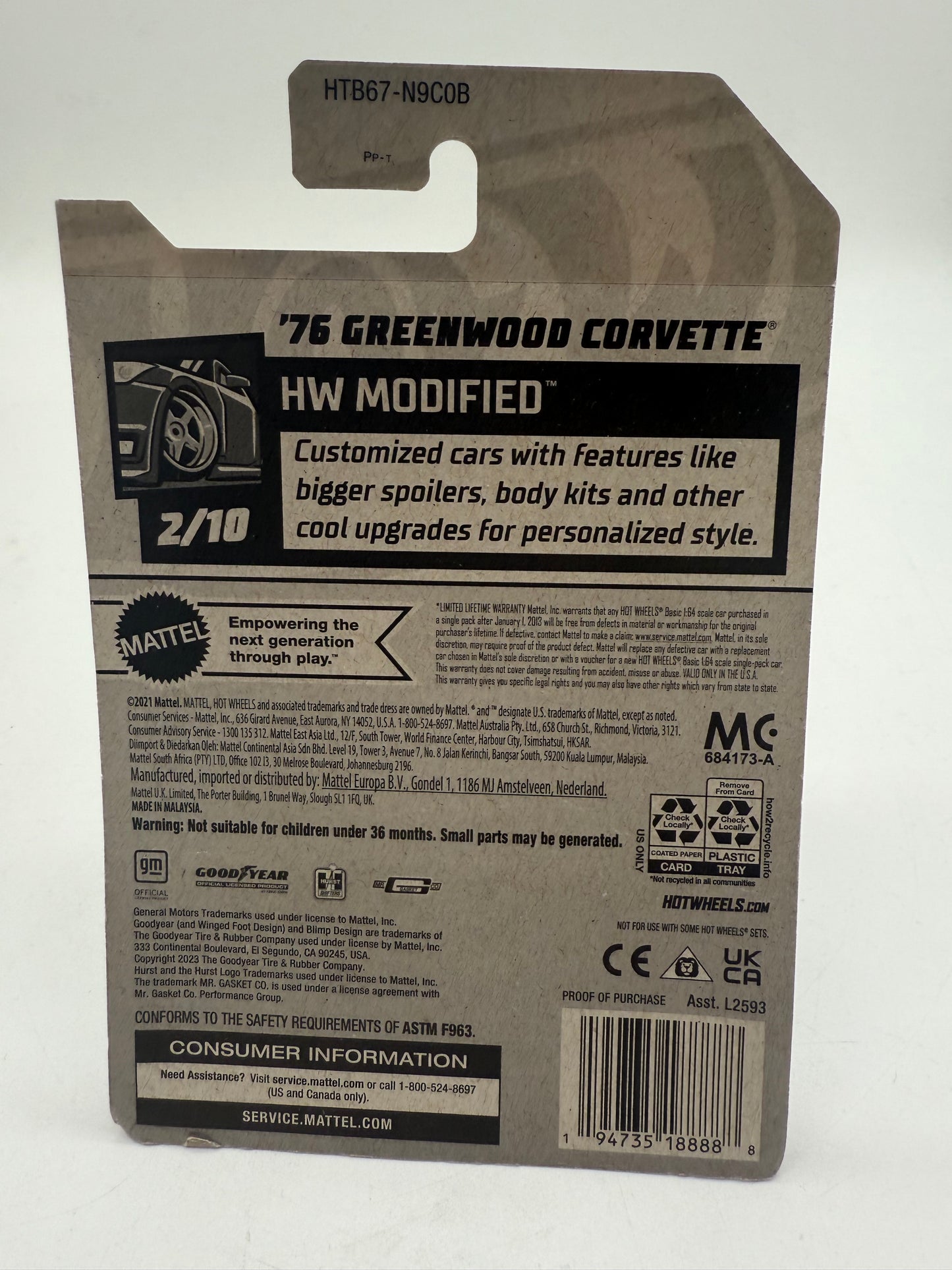 Hot Wheels '76 Greenwood Corvette 2021 Mattel