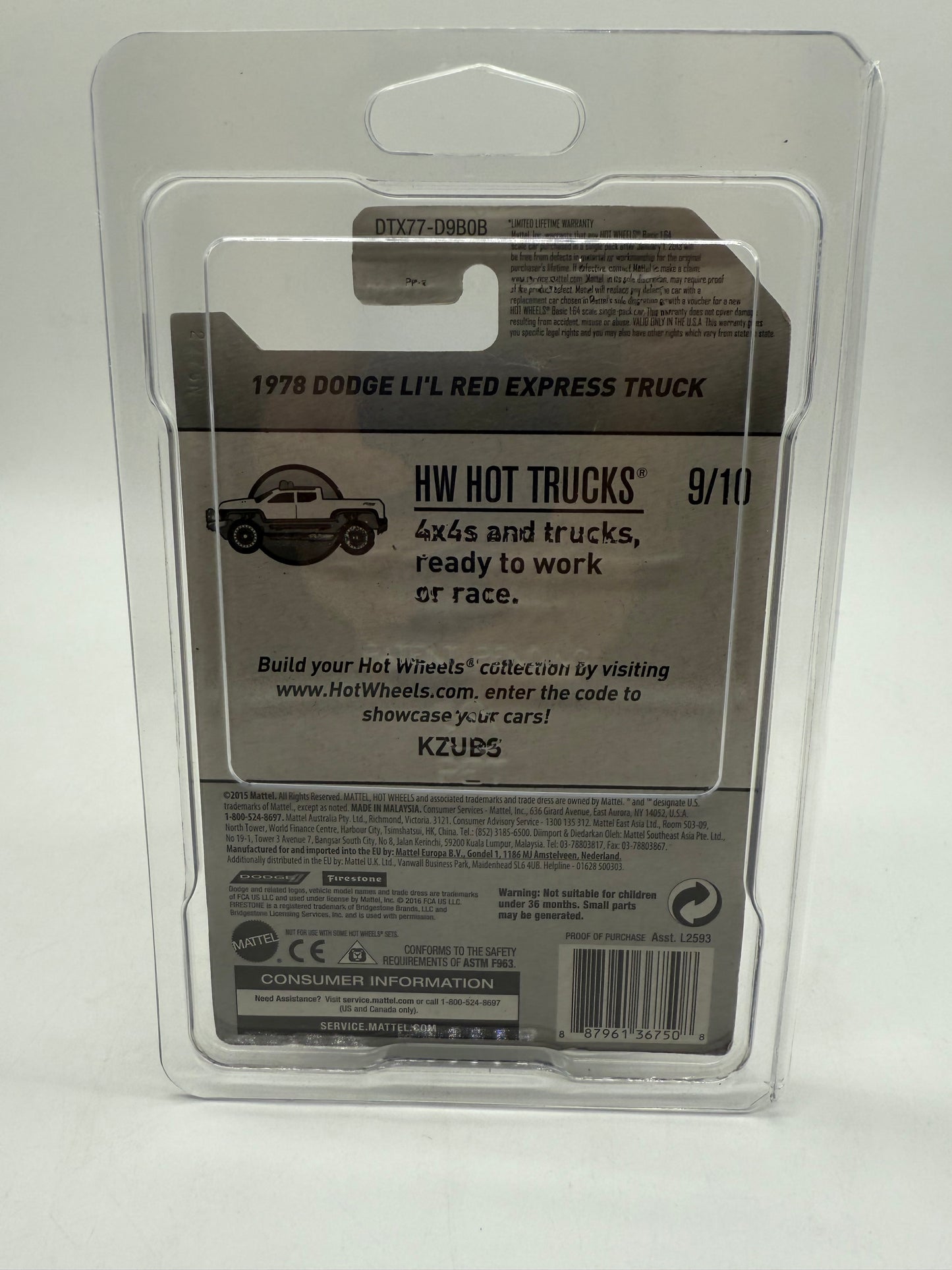 Hot Wheels 1978 Dodge Li'L Red Express Truck 2015 Mattel