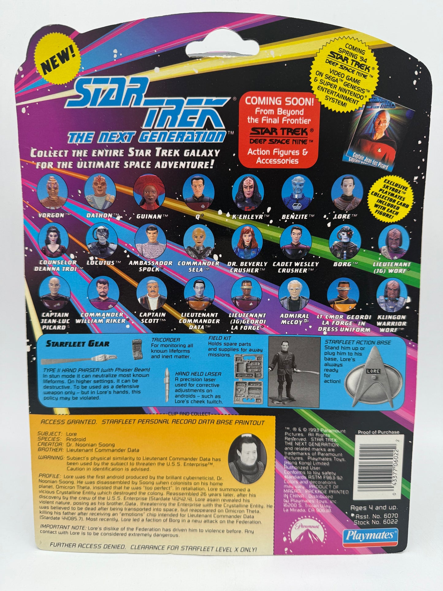 Playmates 1993 Star Trek Next Generation Lore