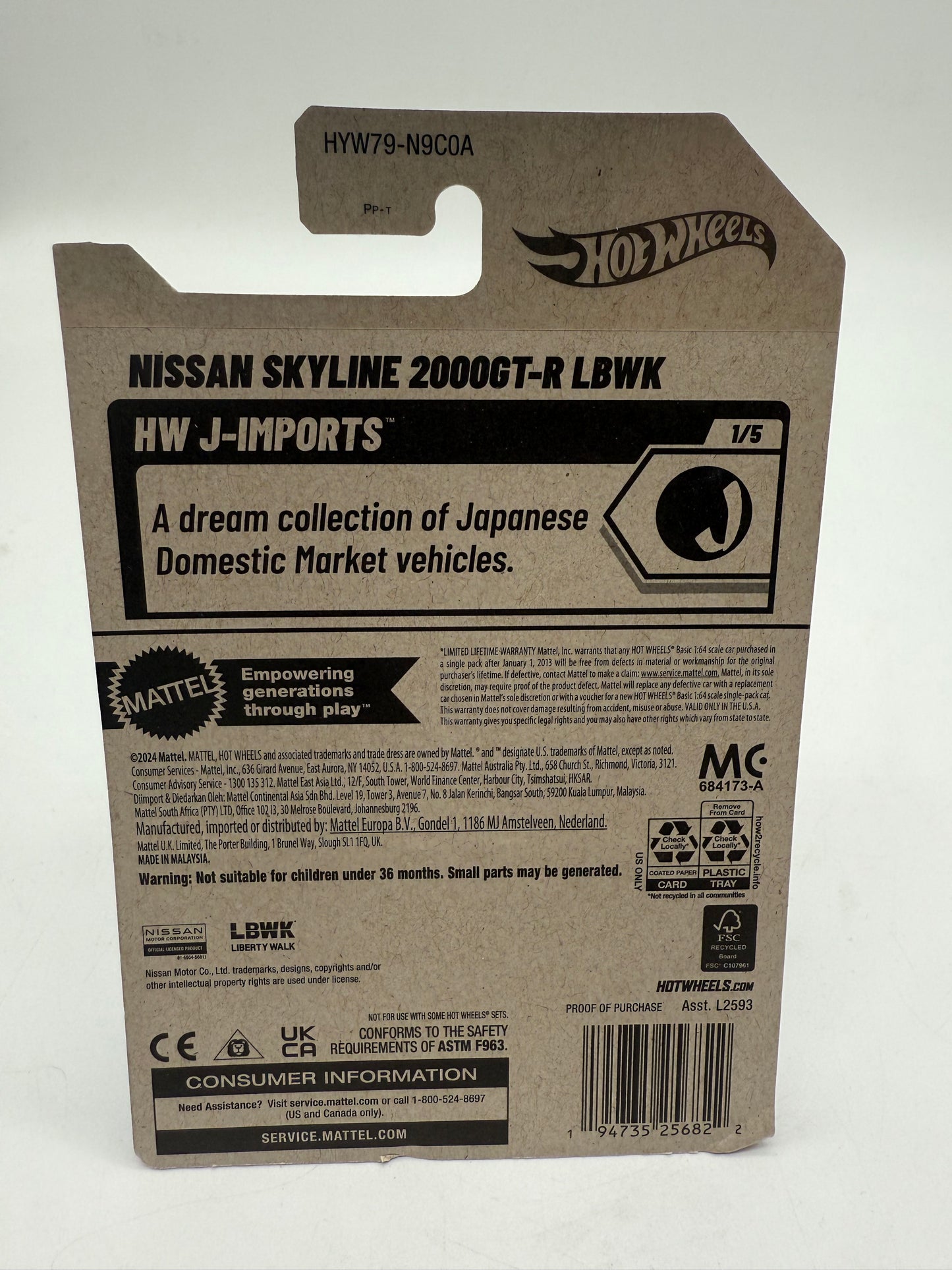 Hot Wheels Nissan Skyline 2000GT-R LBWK 2024 Mattel