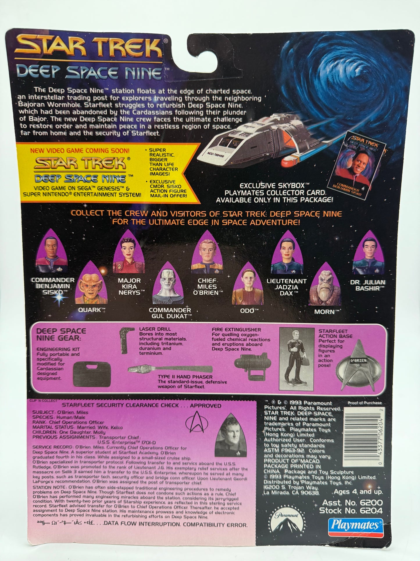 Star Trek Deep Space Nine Chief Miles O'Brian 1993 Playmates