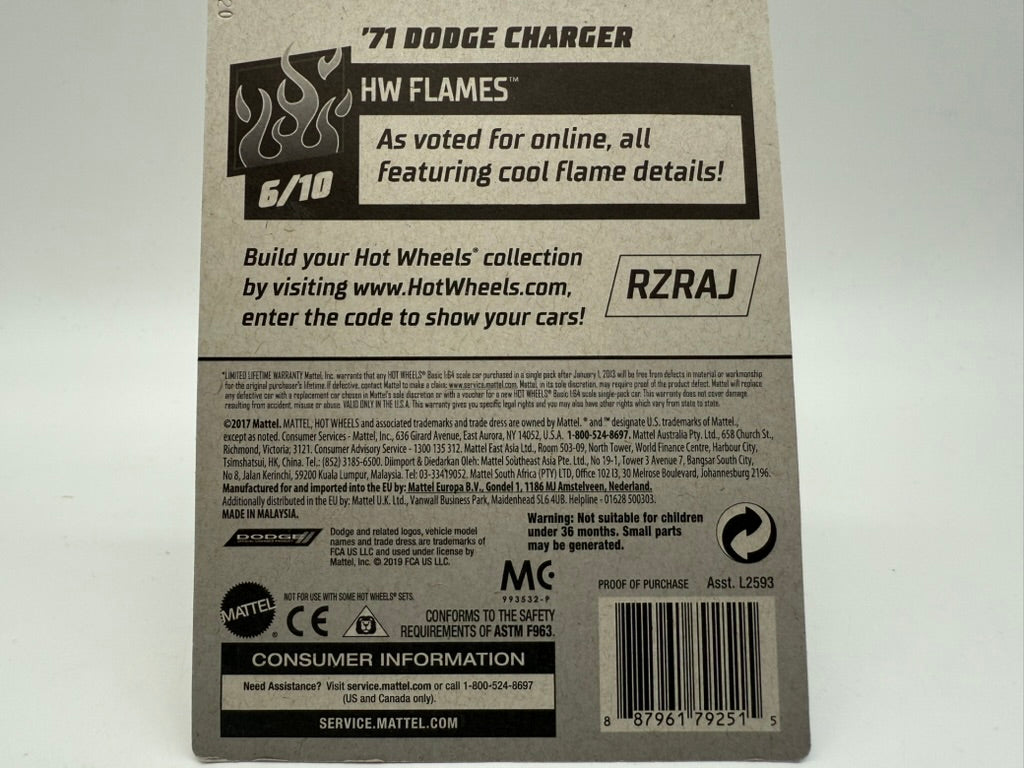 Hot Wheels 1971 Dodge Charger 2021 Mattel (Yellow)