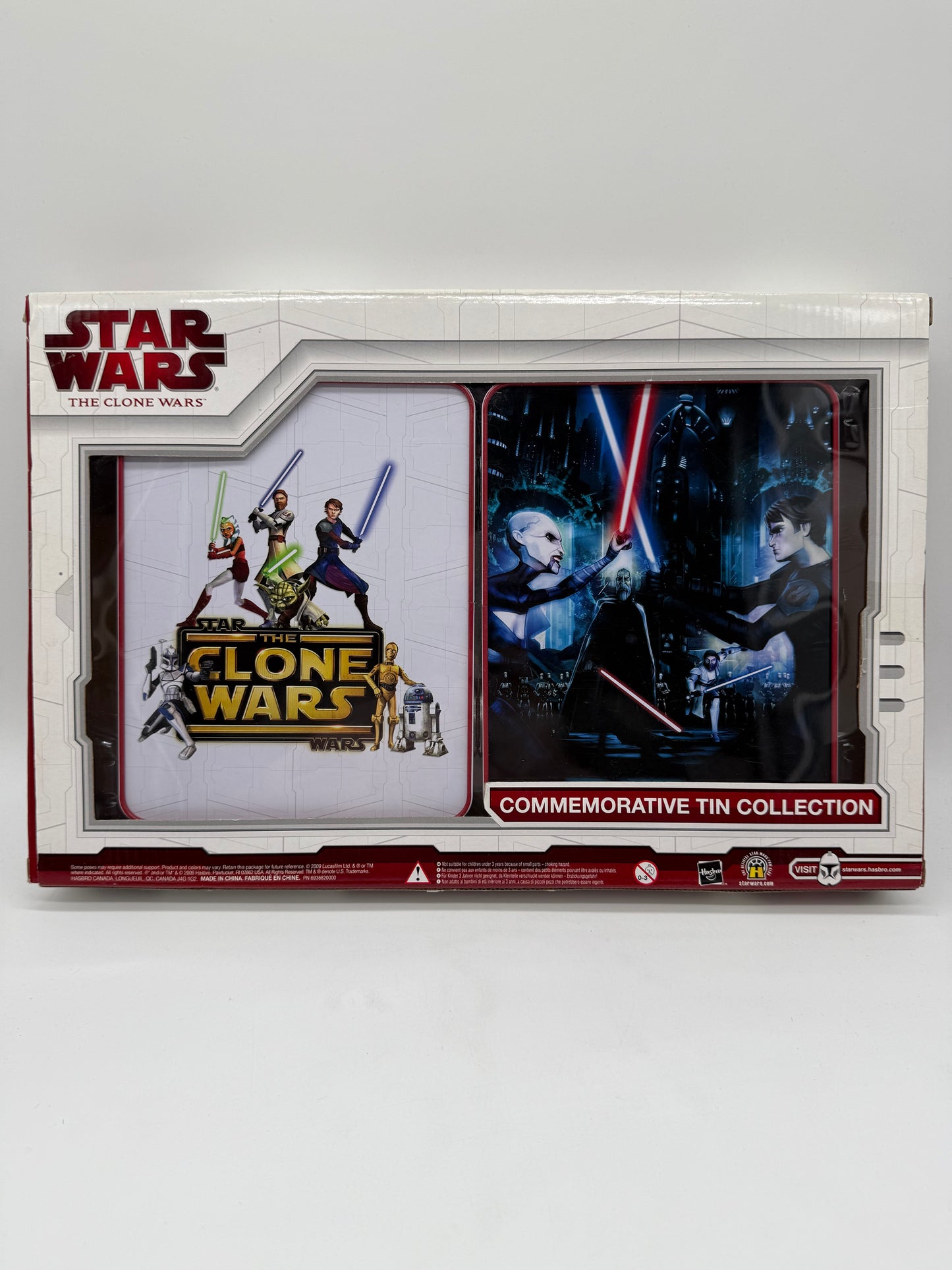Hasbro 2009 Toys R Us Exclusive Star Wars The Clone Wars Commemorative Tin Collection Count Dooku, Asajj Ventress, Obi-Wan Kenobi, Captain Rex