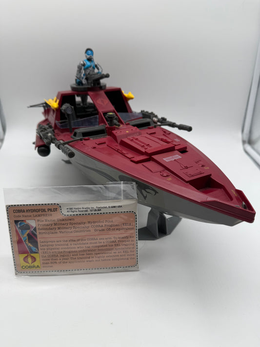 G.I. Joe Cobra Moray Hydrofoil Vehicle with Lamphreys 1985 Hasbro