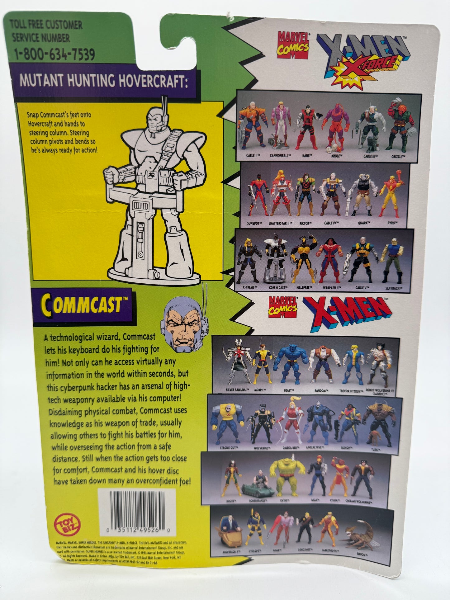 The Uncanny X-Men X-Force Commcast 1993 Toy Biz