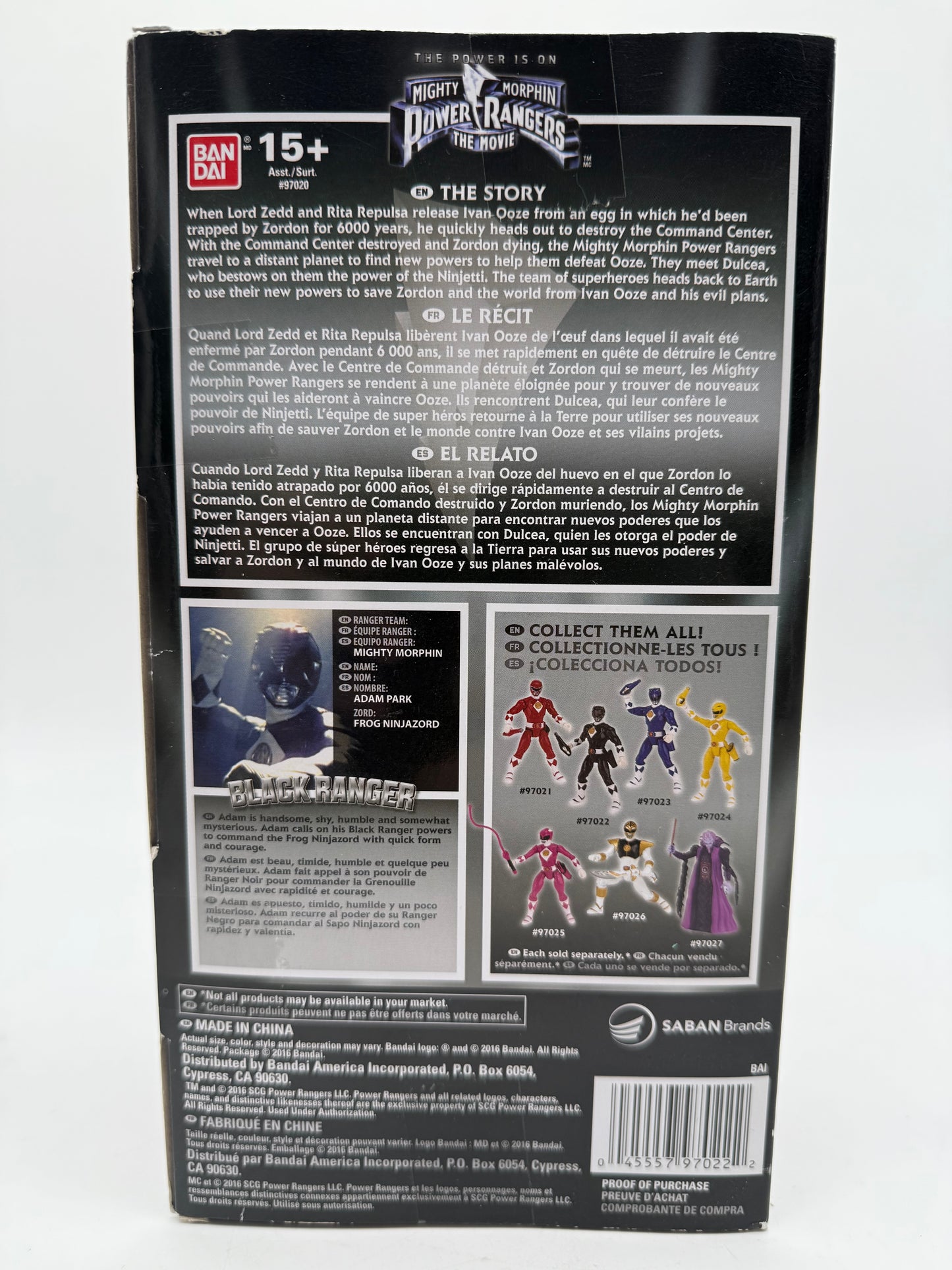 Mighty Morphin Power Rangers The Movie Black Ranger 2016 Bandai