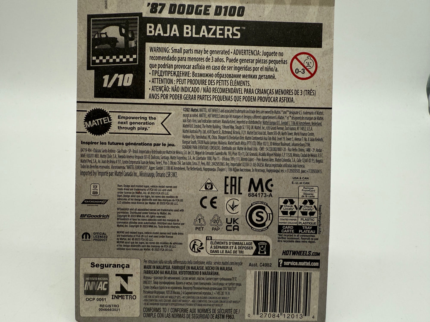 Hot Wheels 1987 Dodge D100 2021 Mattel (Pink)