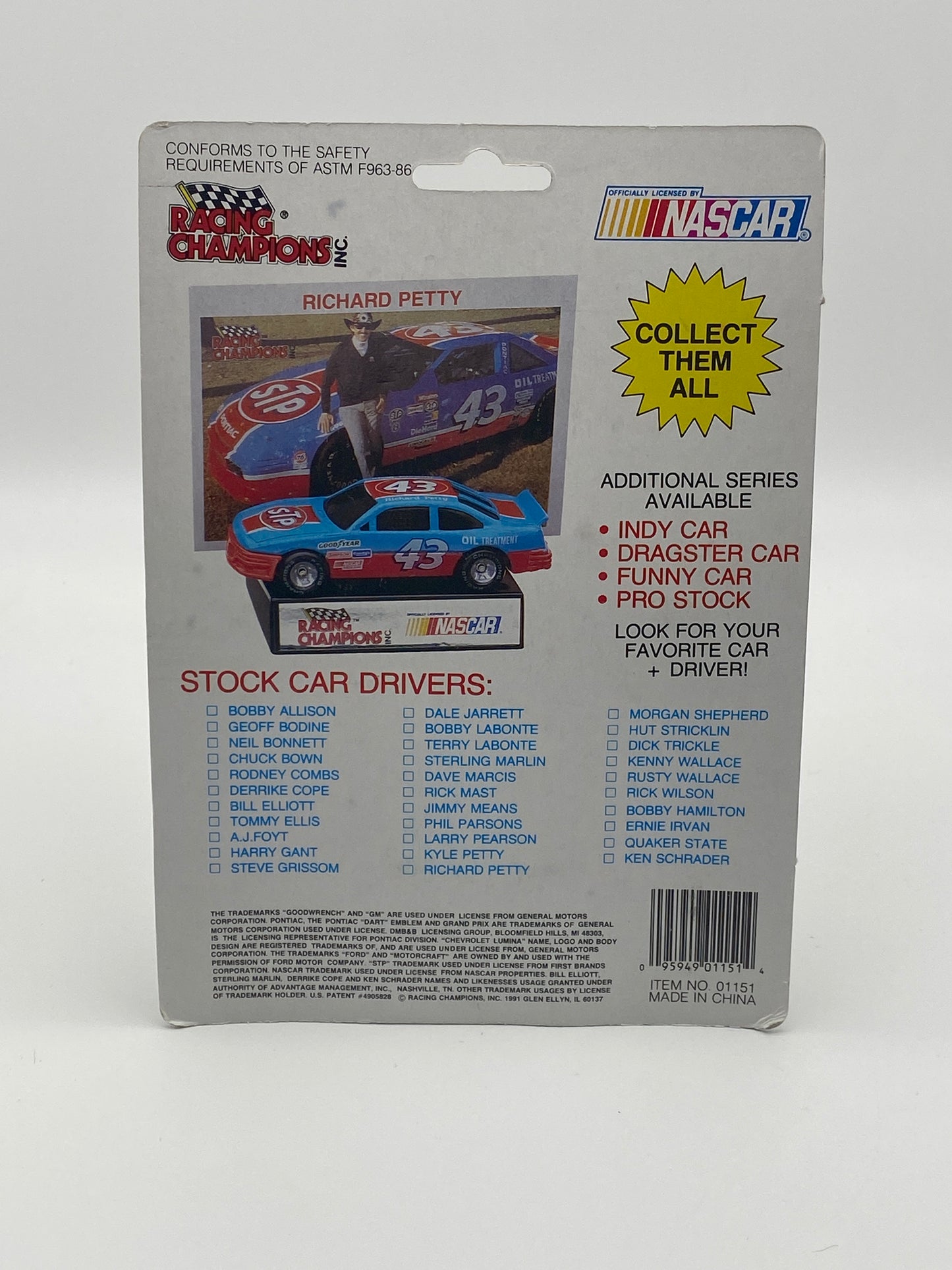 Racing Champions Nascar Stock Car 1991 Jay Fogleman #5 1:64 Die-Cast Car
