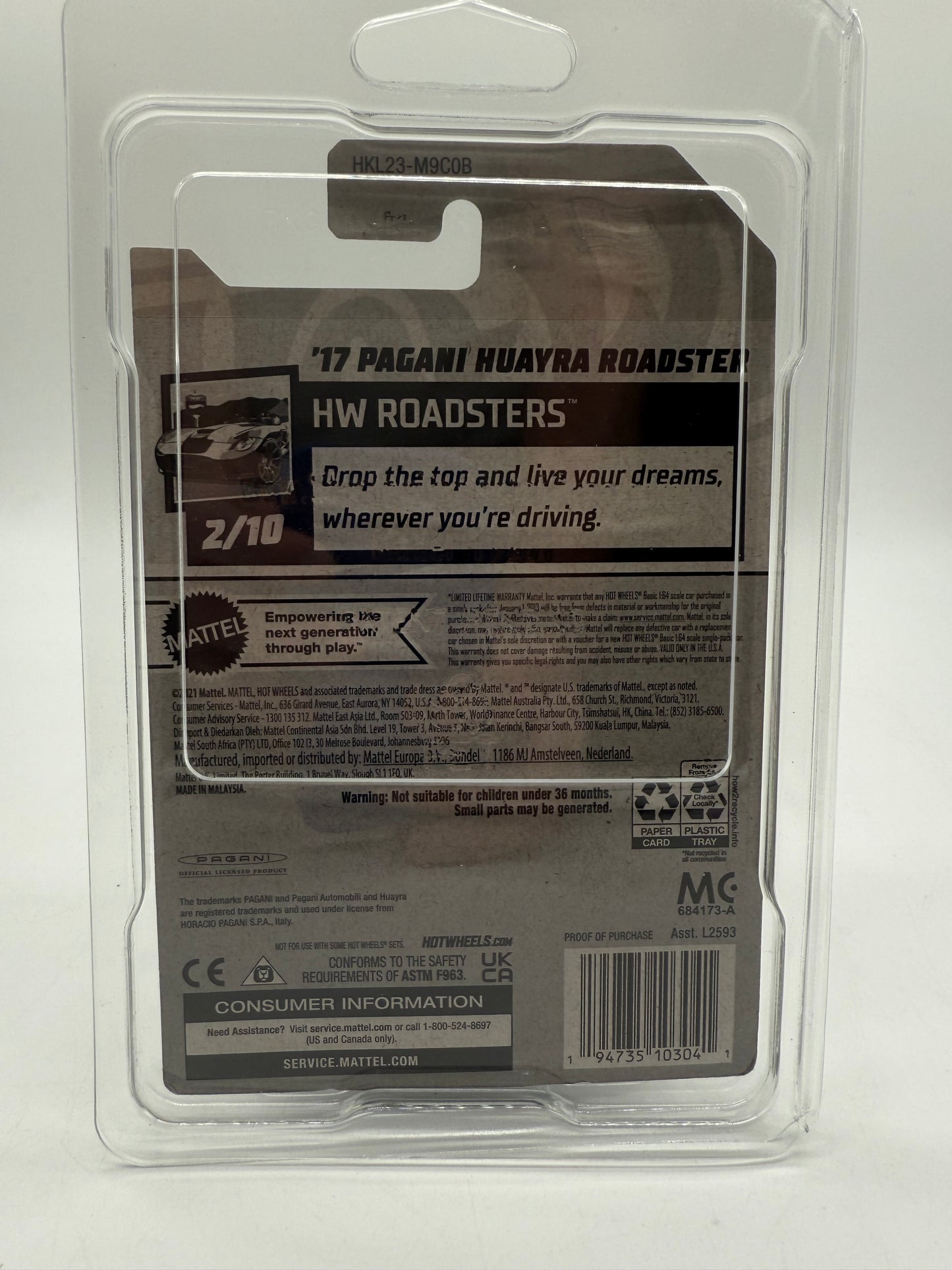 Hot Wheels '17 Pagani Huayra Roadster 2021 Mattel