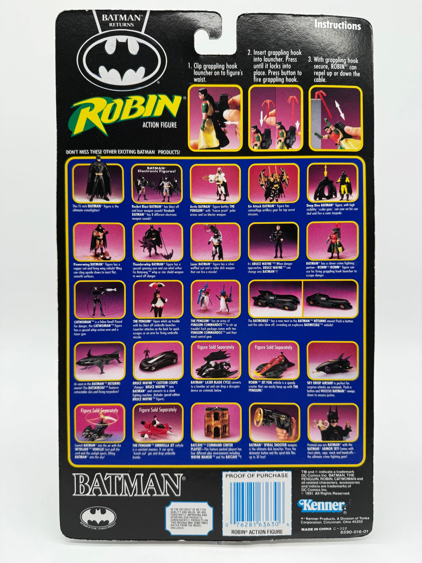 Kenner 1991 Batman Returns Robin (With Launching Grappling Hook)