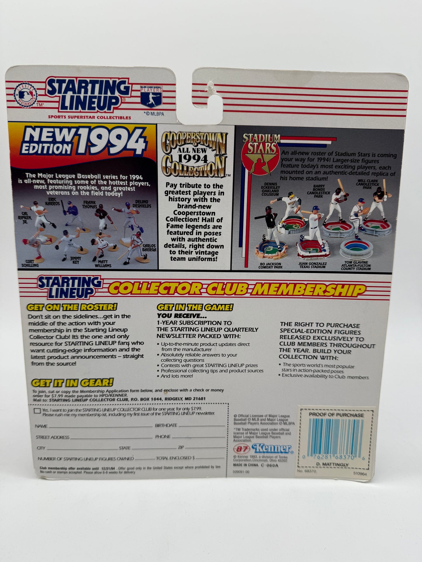 Starting Lineup Don Mattingly 1993 Kenner