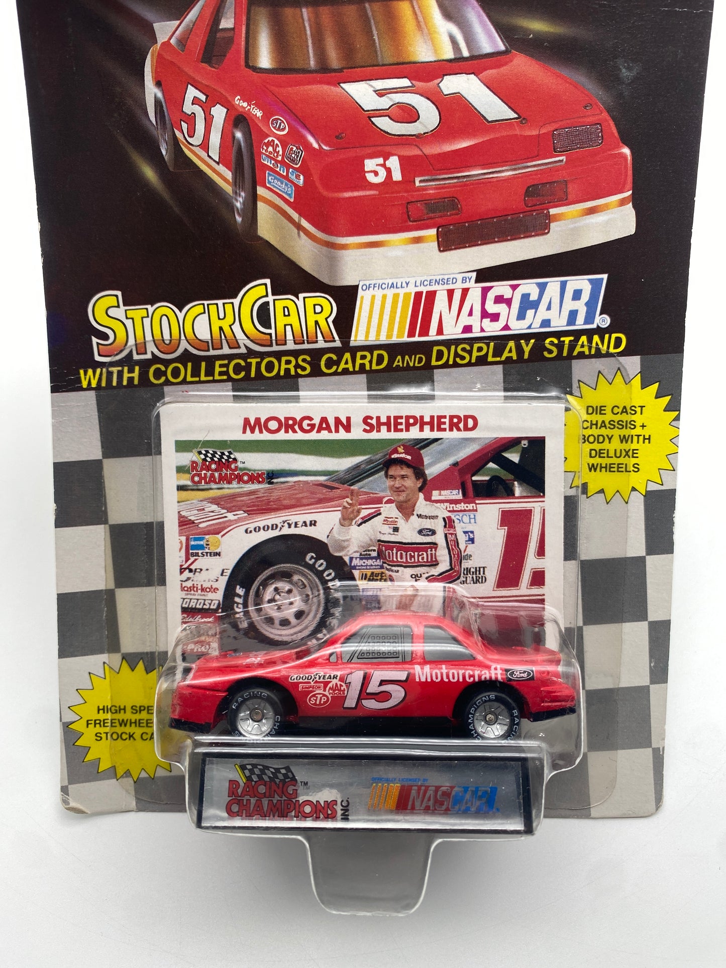 Racing Champions Nascar Stock Car 1990 Morgan Shepherd #15 Motorcraft 1:64 Die-Cast Car