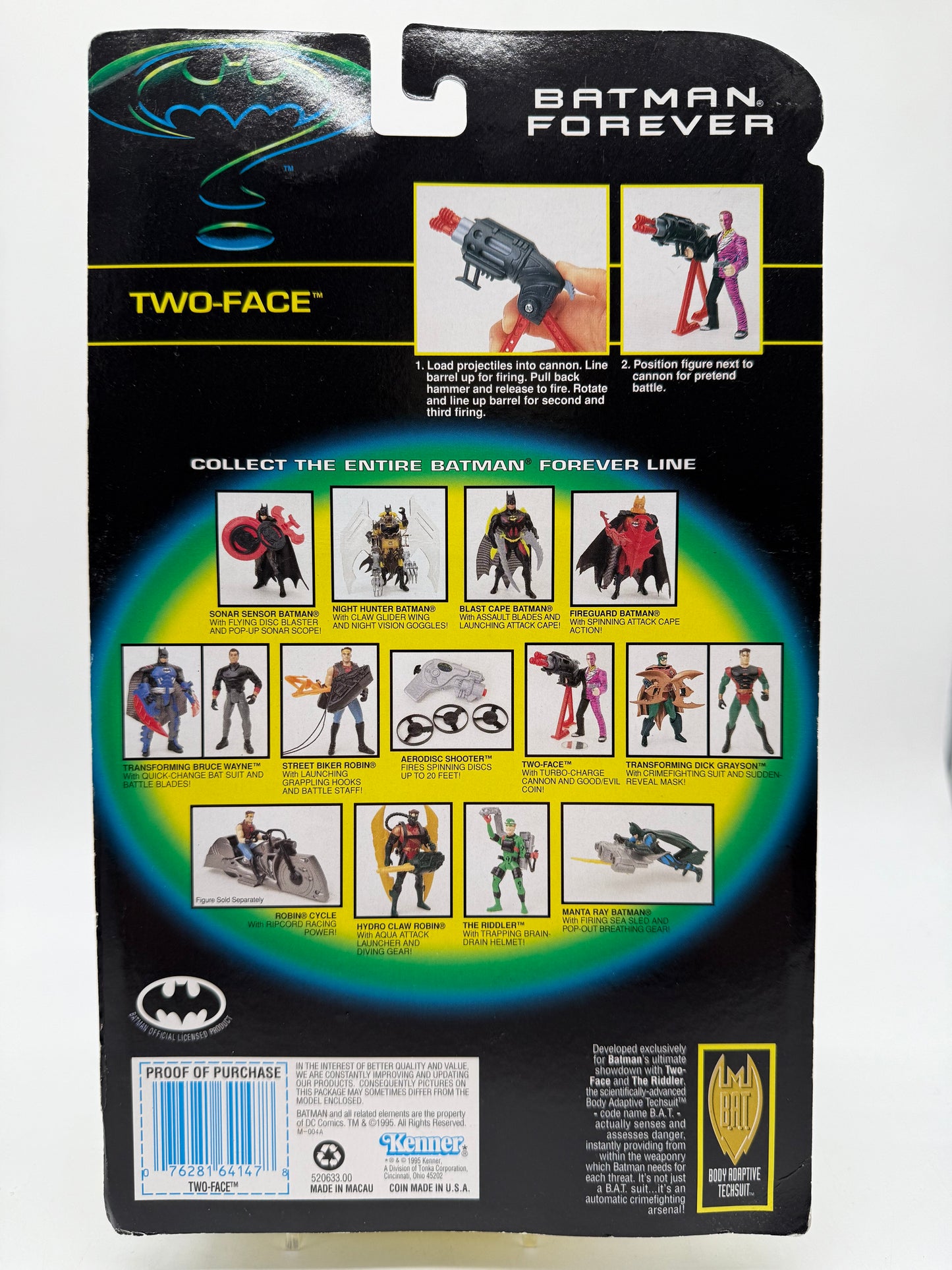 Kenner 1995 Batman Forever Two-Face (With Turbo-Charger Cannon and Good/Evil Coin)