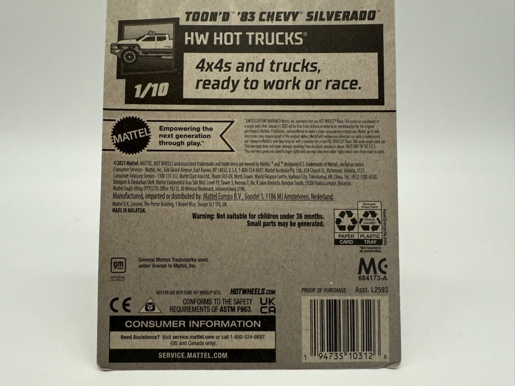 Hot Wheels Toon'd 1983 Chevy Silverado 2021 Mattel