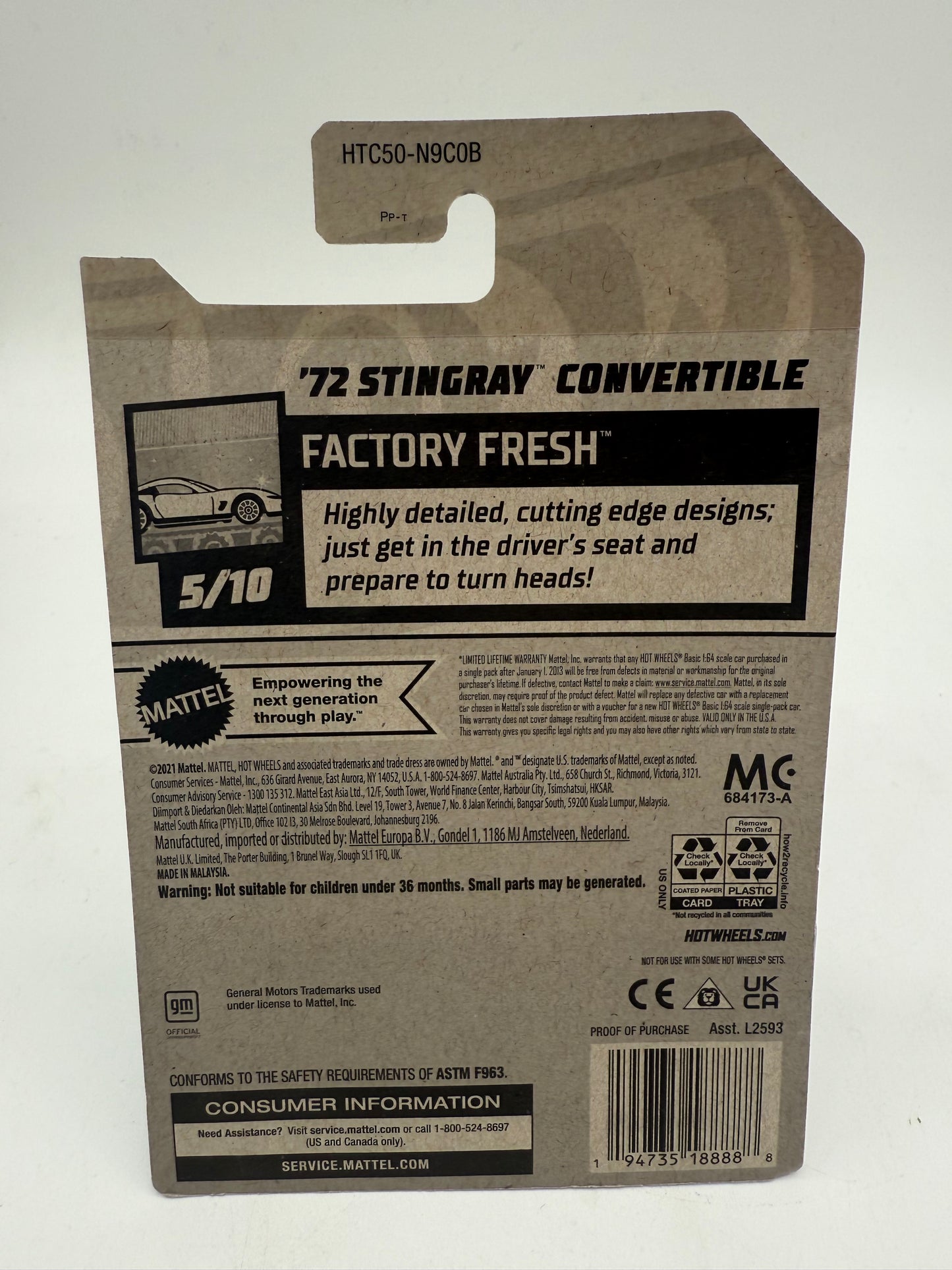 Hot Wheels '72 Stingray Convertible 2021 Mattel