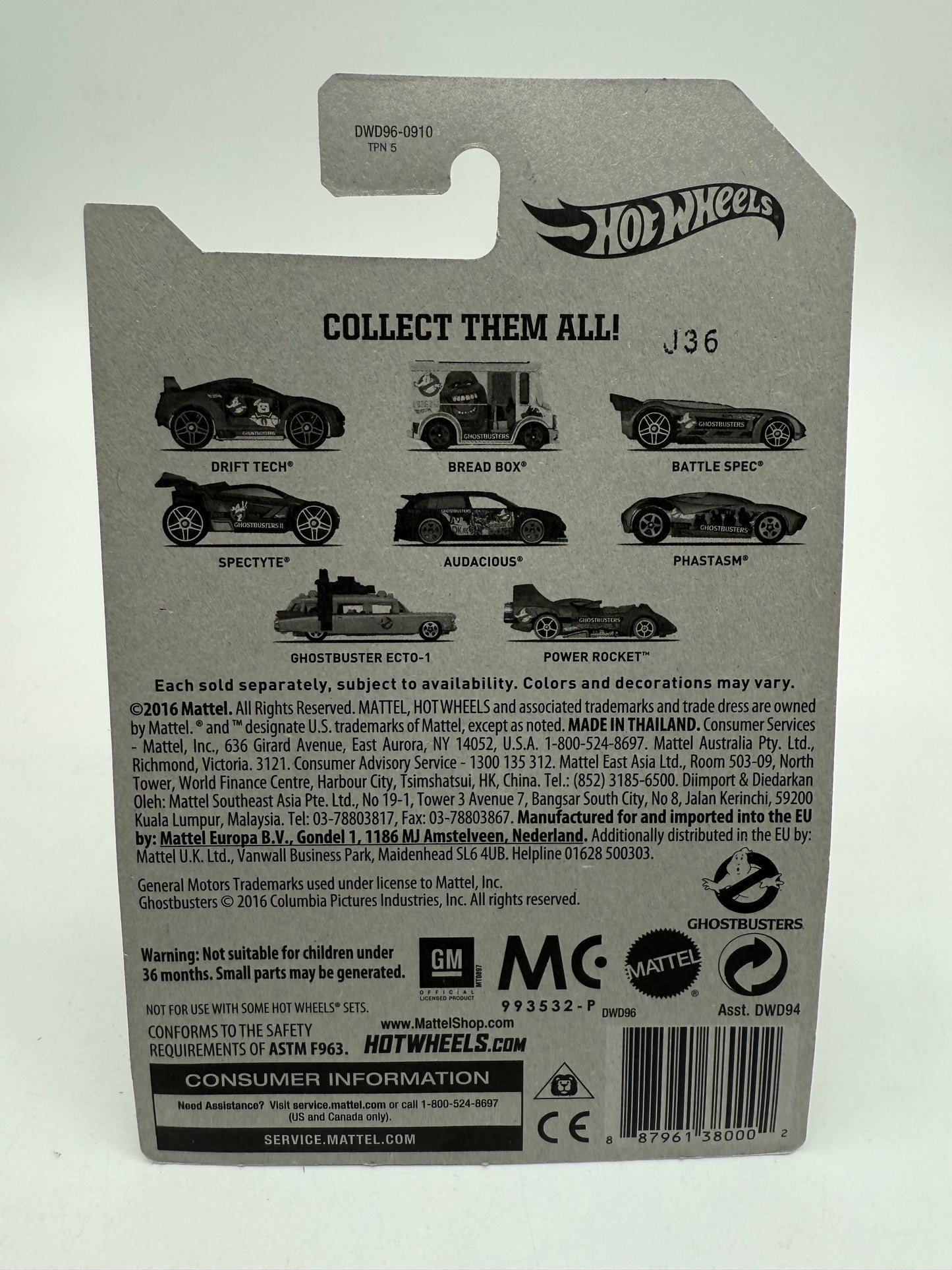 Hot Wheels Ghostbusters Bread Box 2016 Mattel